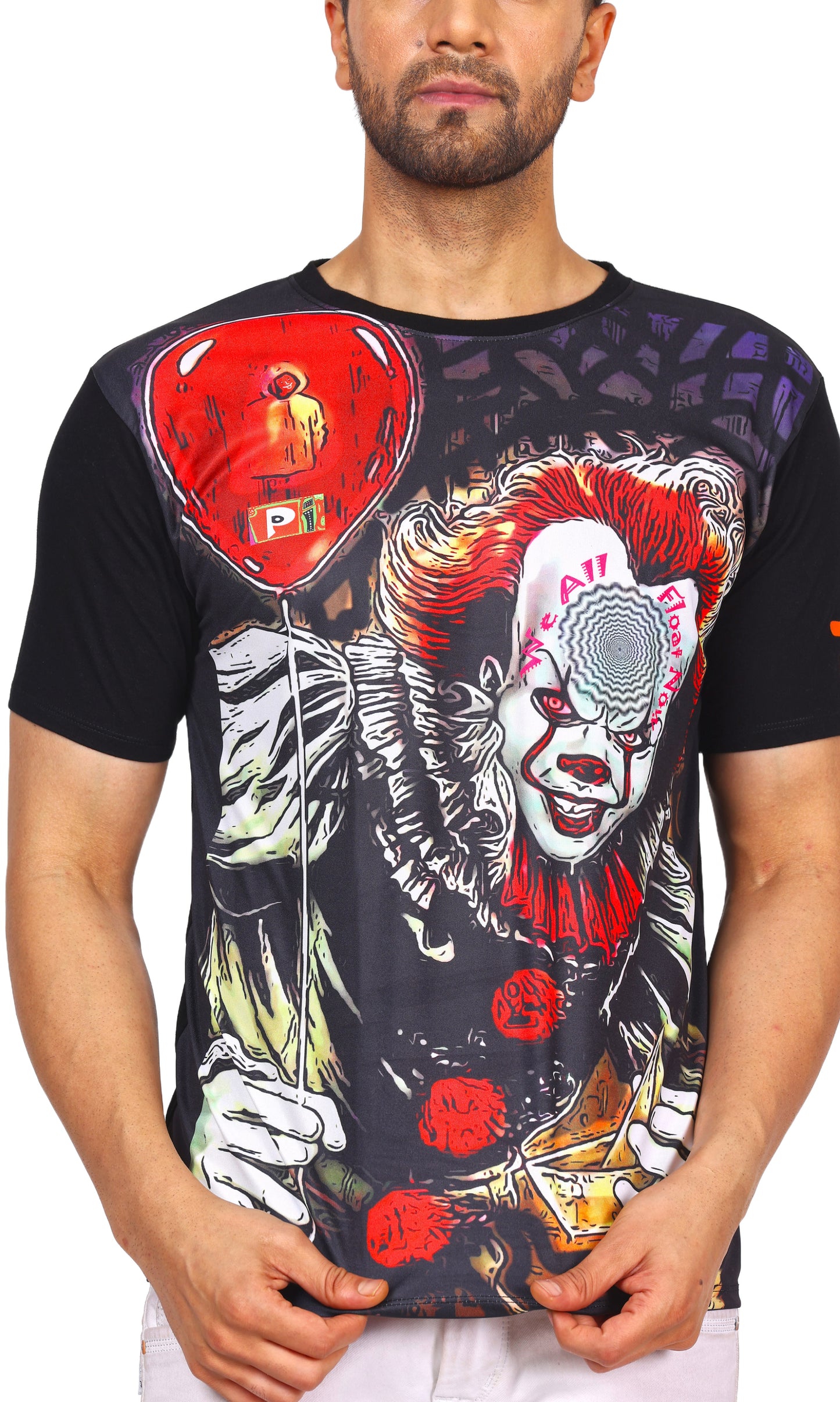PSY PENNYWISE CALLING | UV Reactive Art | Unisex T-SHIRT | 210 GSM