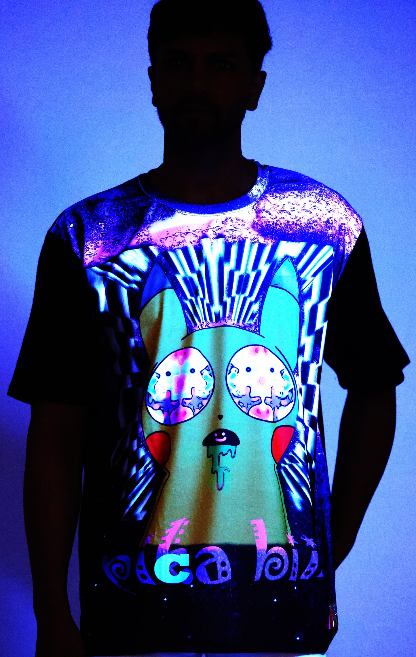 PSY PICA-THUNDER-BOLT | UV Reactive ART | T-SHIRT | 210 GSM