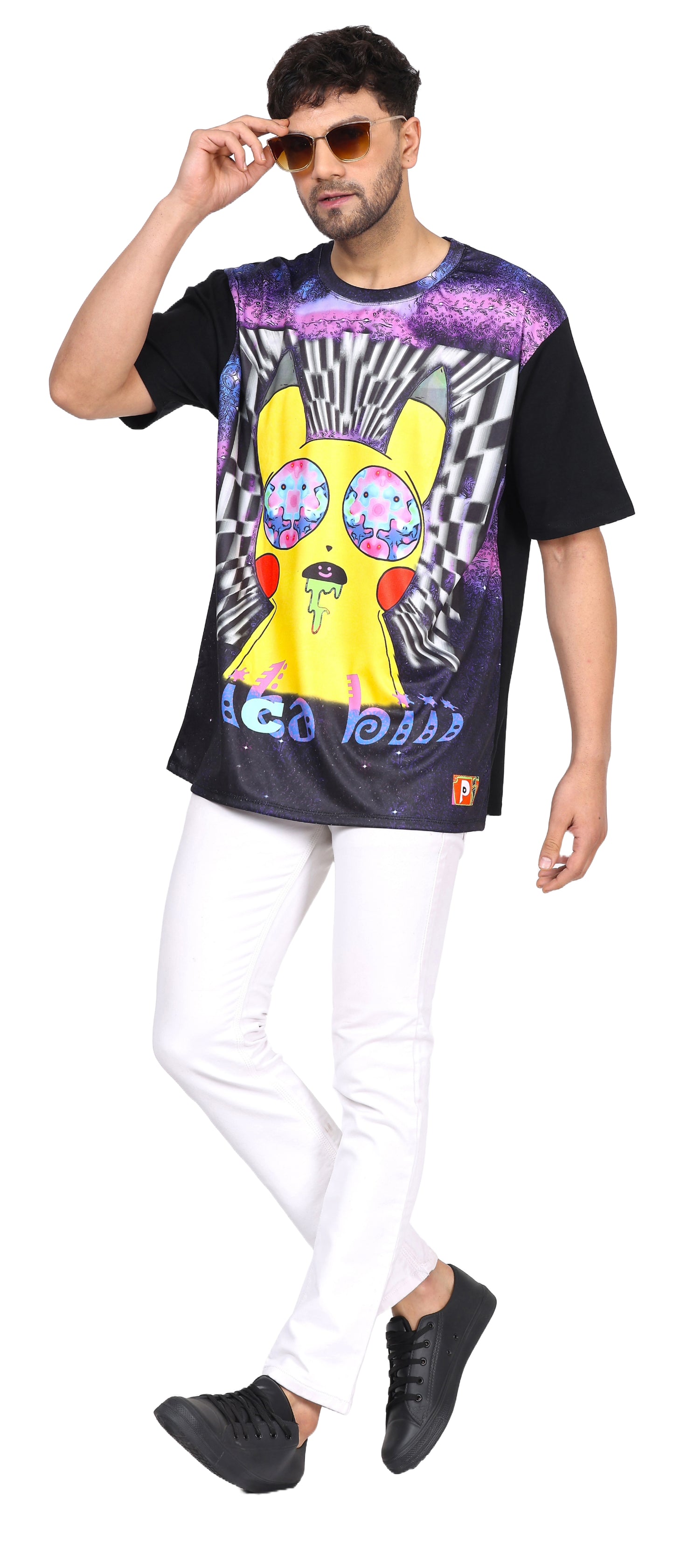 PSY PICA-THUNDER-BOLT | UV Reactive ART | T-SHIRT | 210 GSM