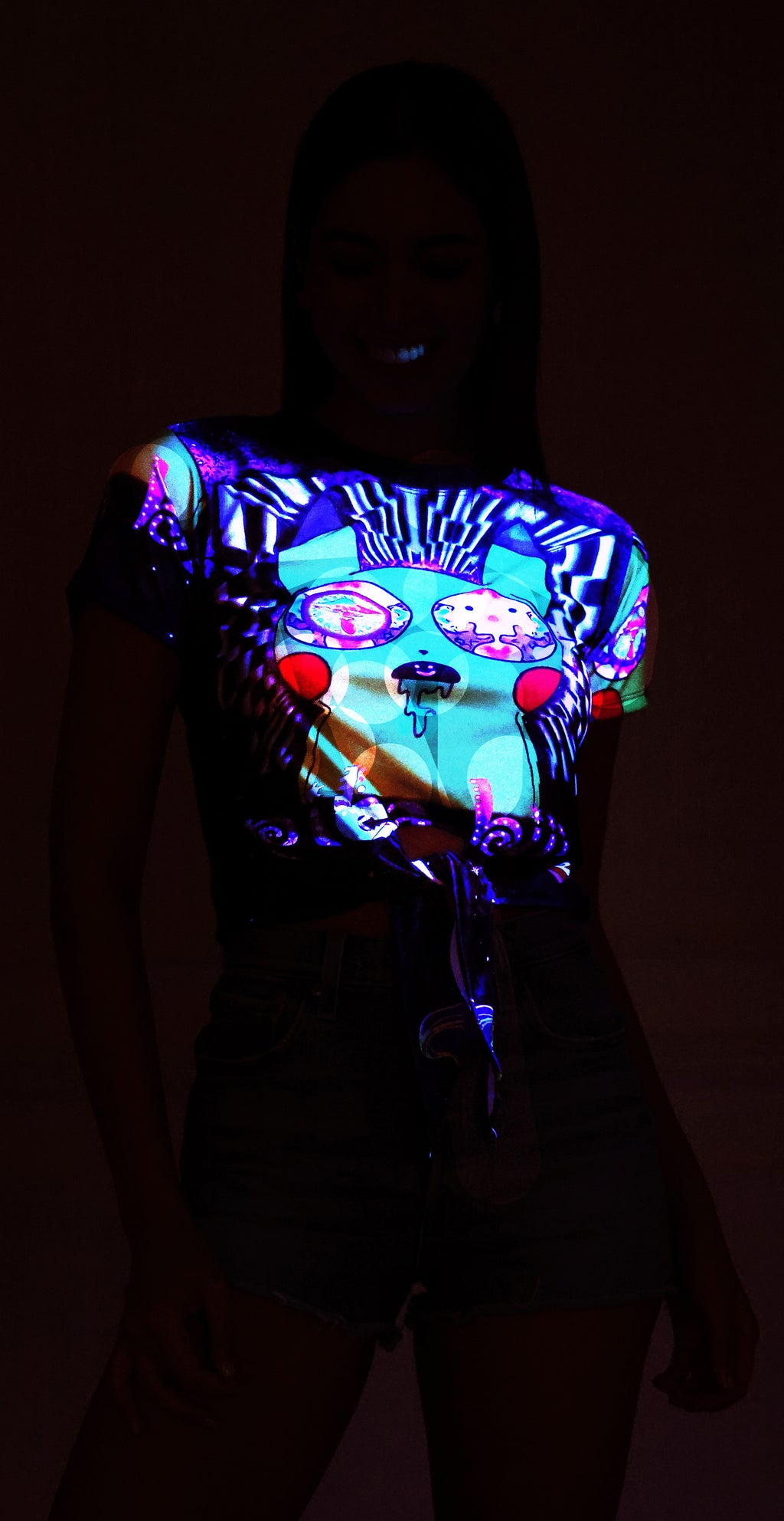 Psy Pica-Bi | UV Reactive Crop Top | Festival & Rave