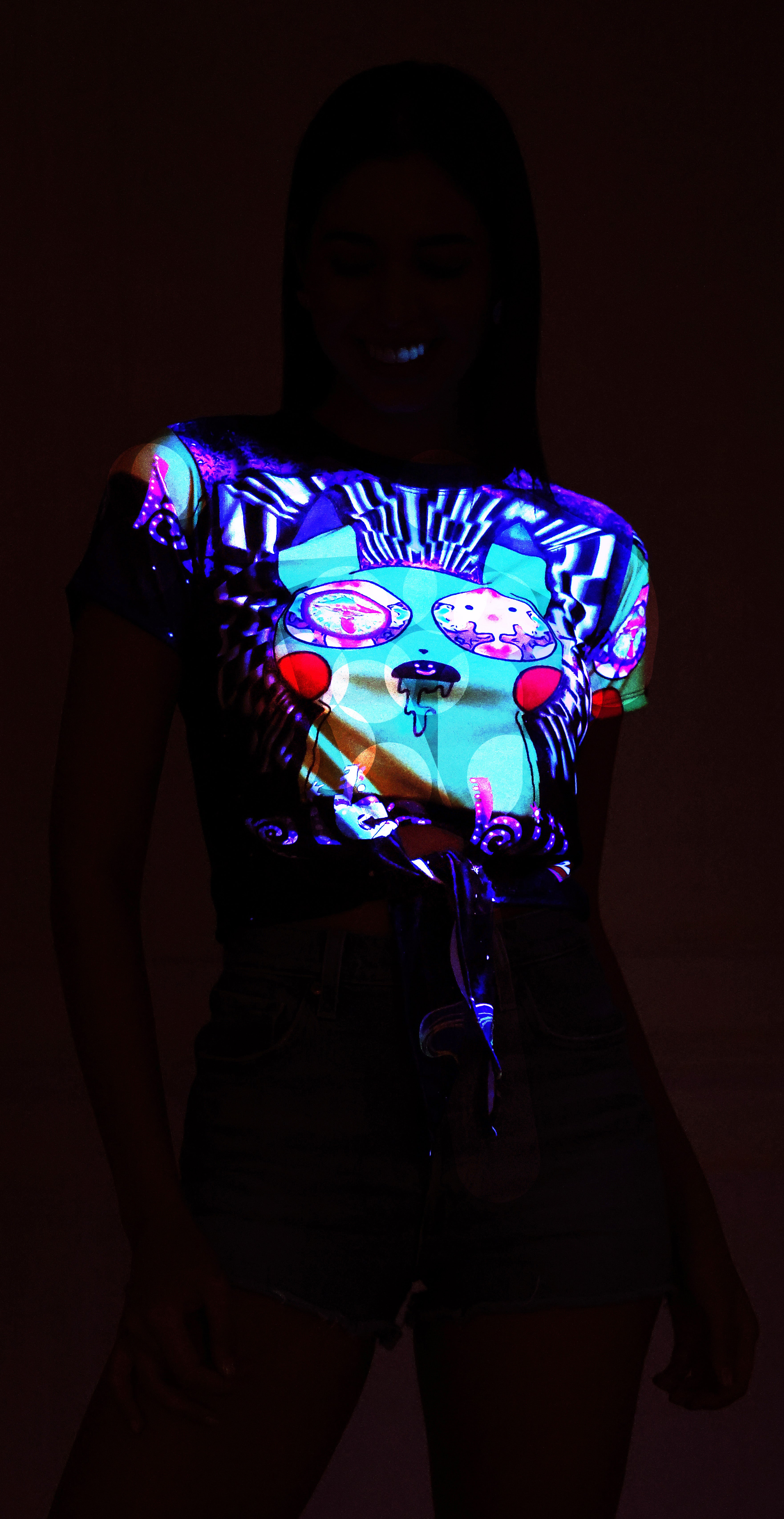 Psy Pica-Bi | UV Reactive Crop Top | Festival & Rave