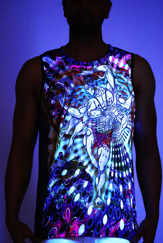 PSY SHIVA NATARAJ | UV Reactive Design | Spiritual Journey SANDO| 210 GSM