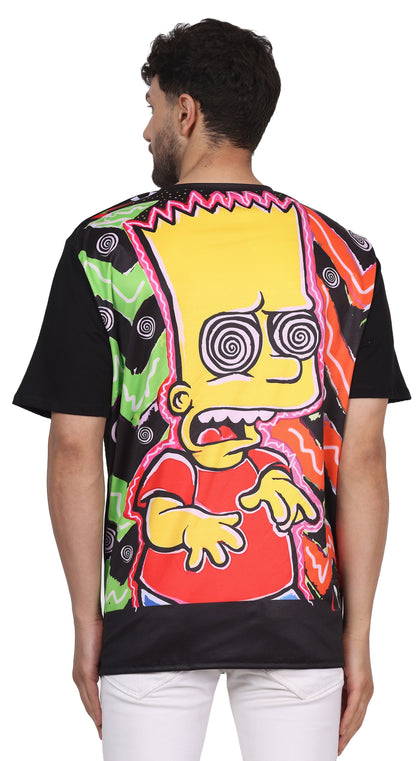 BART-SIMPSON-TRIPPING  | REVERSE | UV Reactive Design |  Party Wear T-shirt | 210 GSM