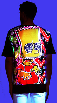 Bart Simpson Tripping Reverse | UV Reactive Party T-Shirt | 210 GSM