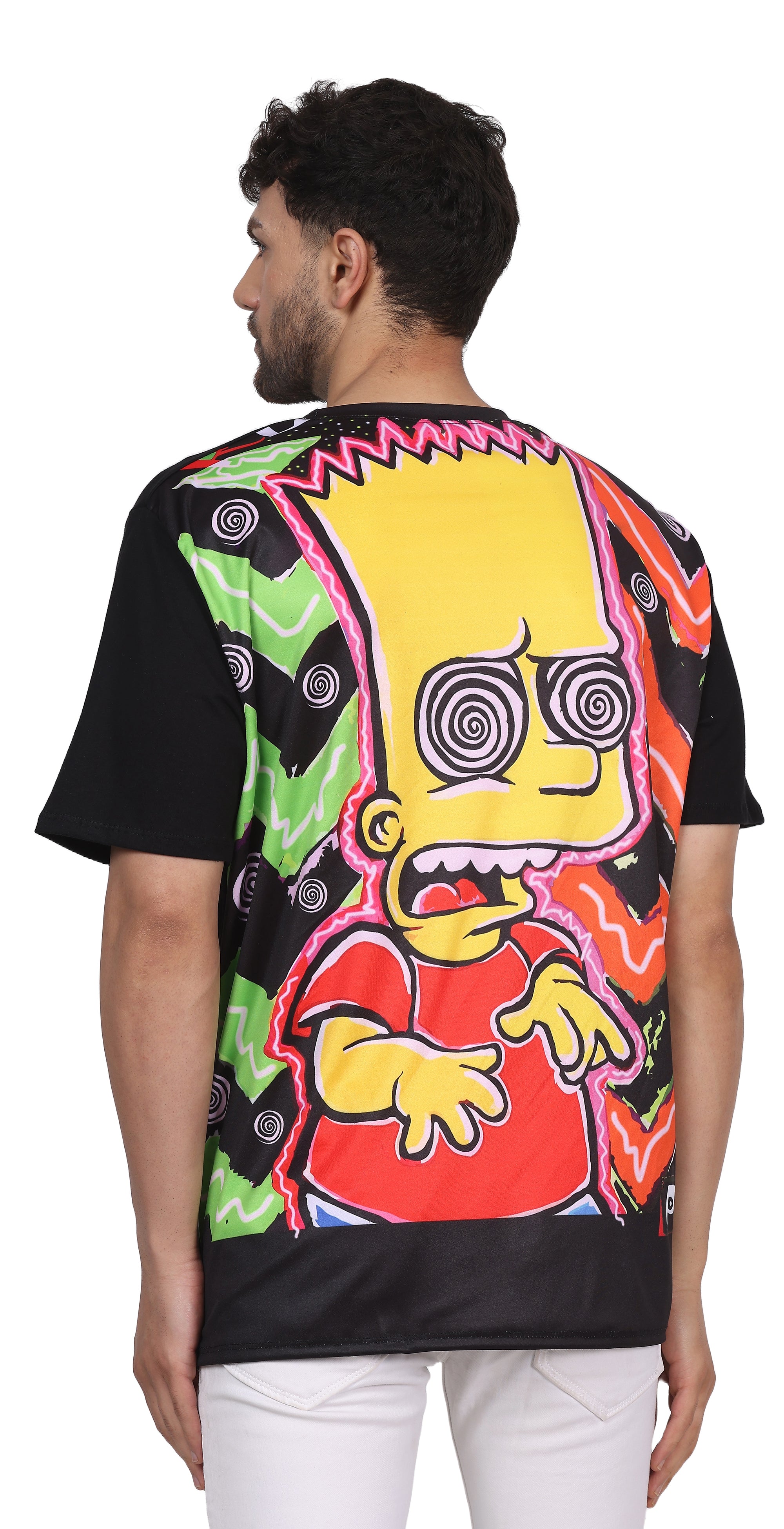 Bart Simpson Tripping Reverse | UV Reactive Party T-Shirt | 210 GSM
