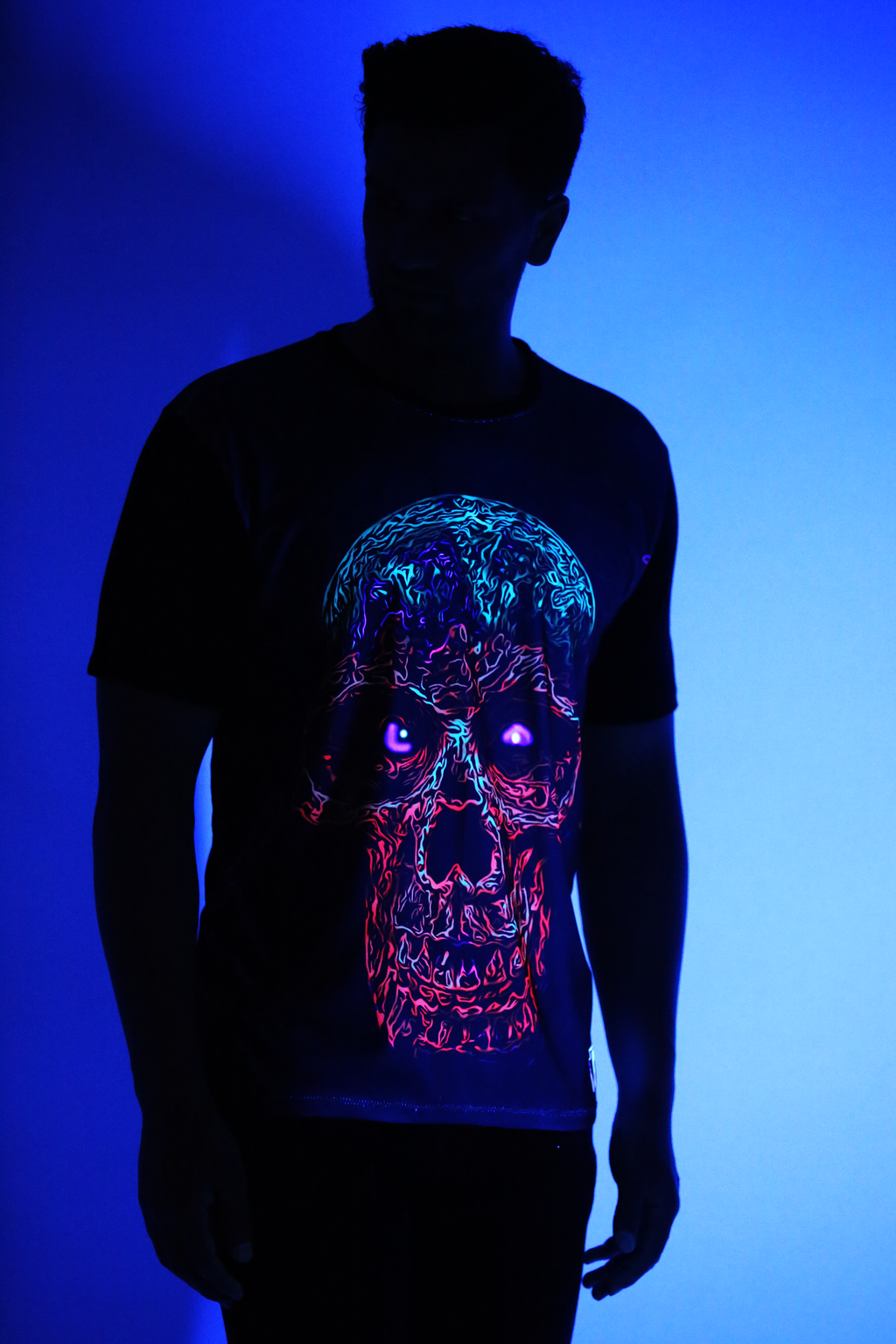 Insane Skull Art | UV Reactive Classy Fit T-Shirt | 210 GSM