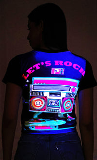 Tape Recorder Vibes | UV Reactive Crop Top | 210 GSM