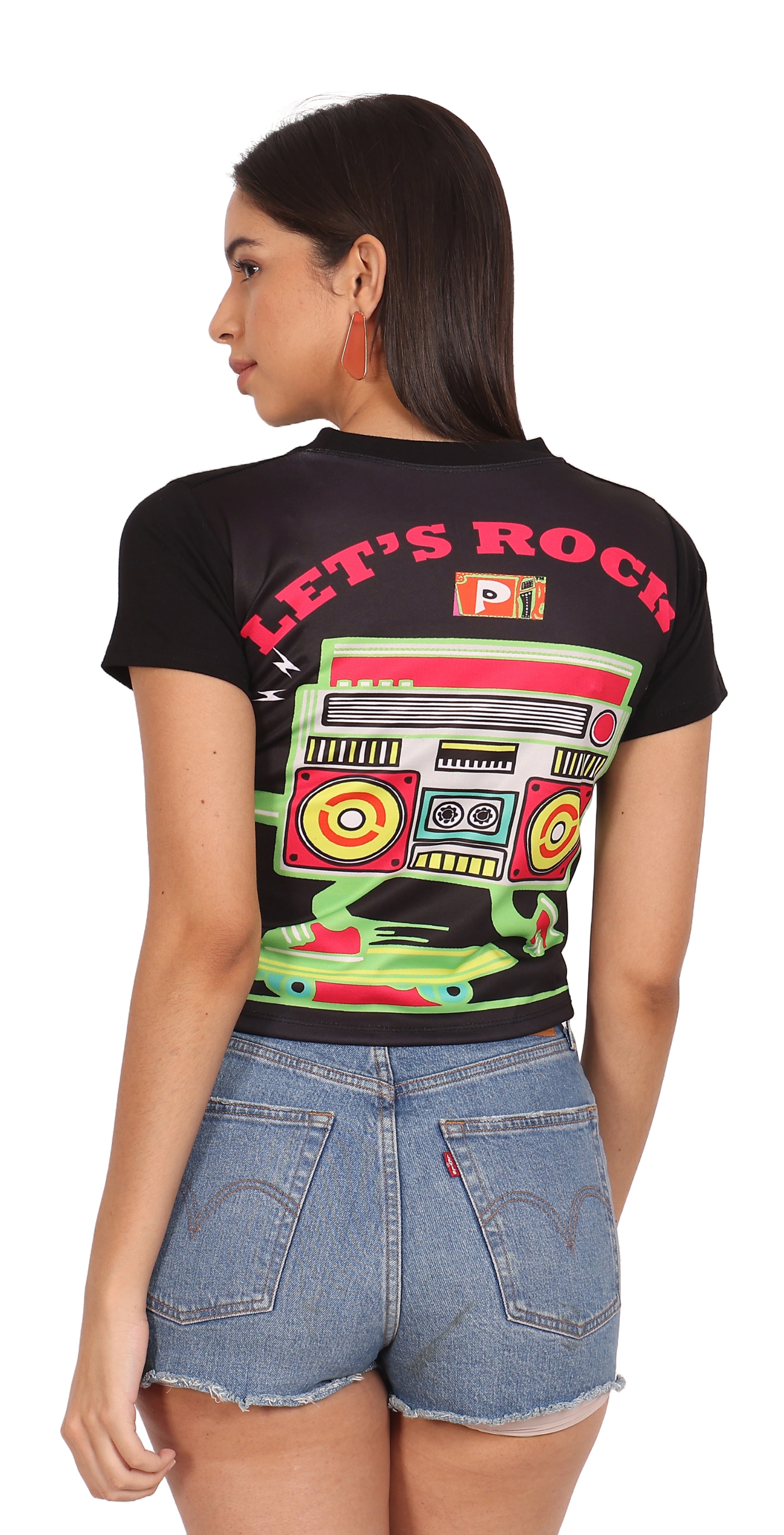 Tape Recorder Vibes | UV Reactive Crop Top | 210 GSM
