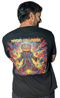 Psycho Halloween | RGB Reactive Bio-Washed Cotton T-Shirt | 210 GSM