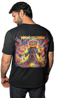 Psycho Halloween | RGB Reactive Bio-Washed Cotton T-Shirt | 210 GSM