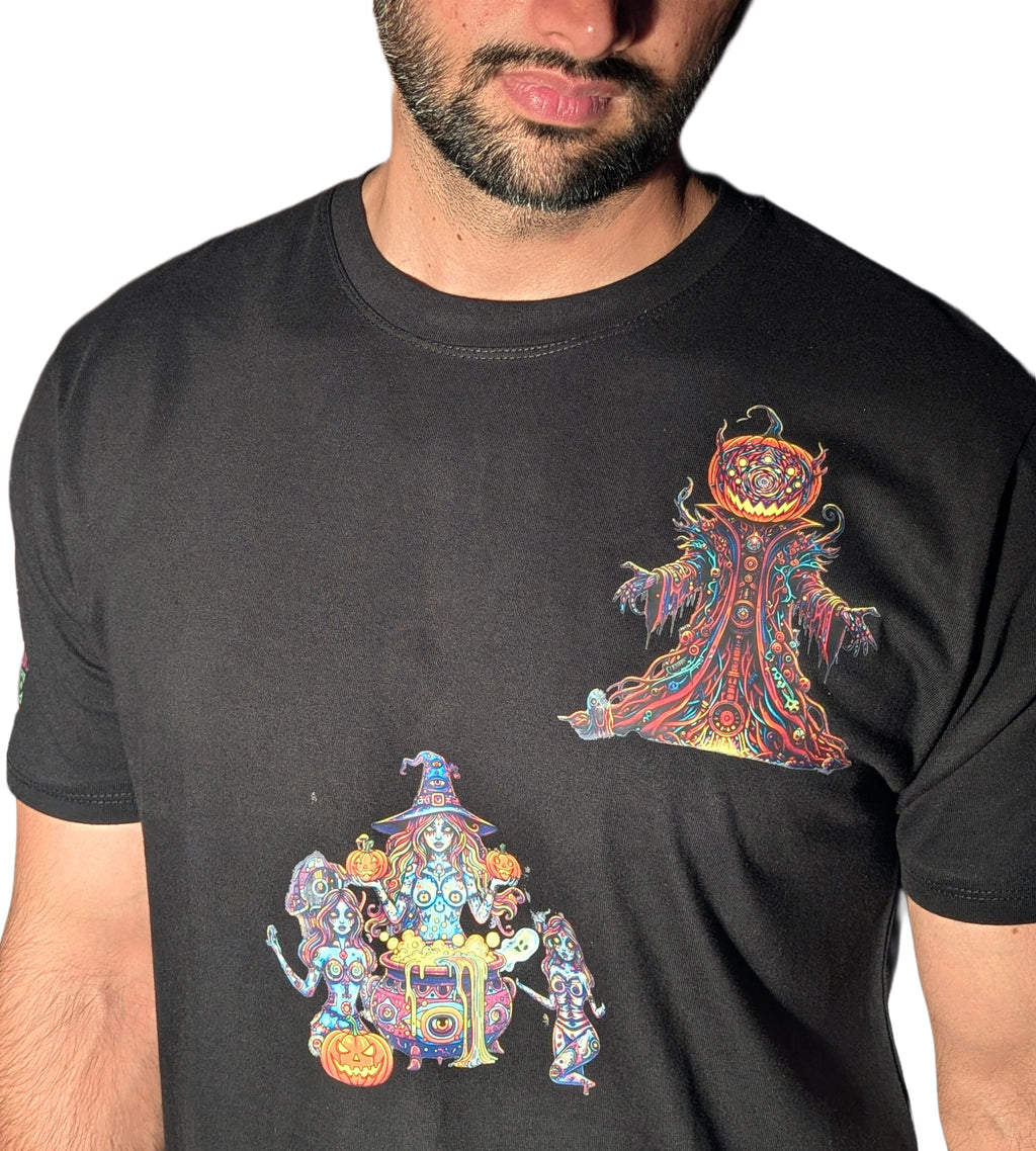 Psycho Halloween | RGB Reactive Bio-Washed Cotton T-Shirt | 210 GSM