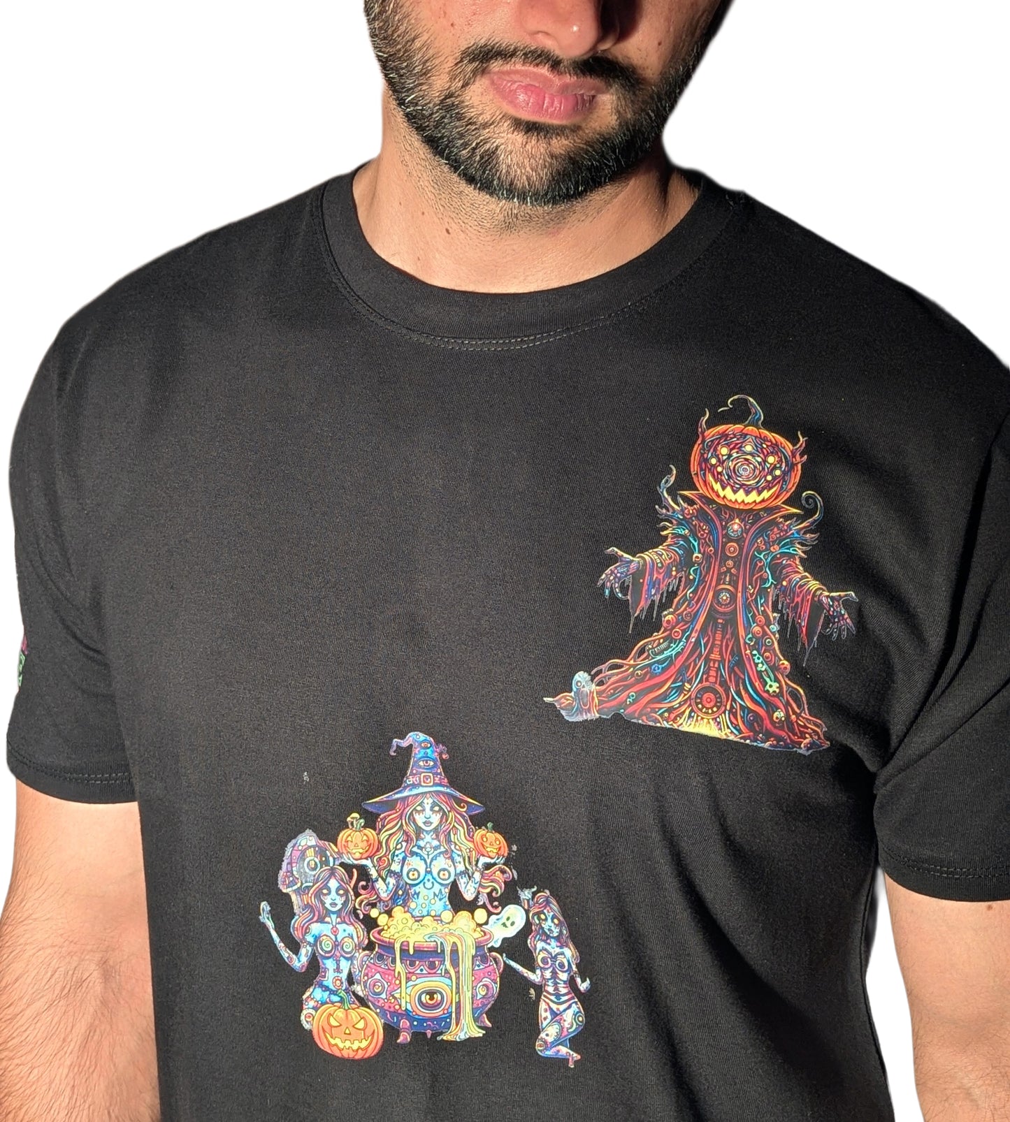 PSYCHO HALLOWEEN | RGB REACTIVE DESIGN | Bio-Washed COTTON | 210 GSM T-SHIRT