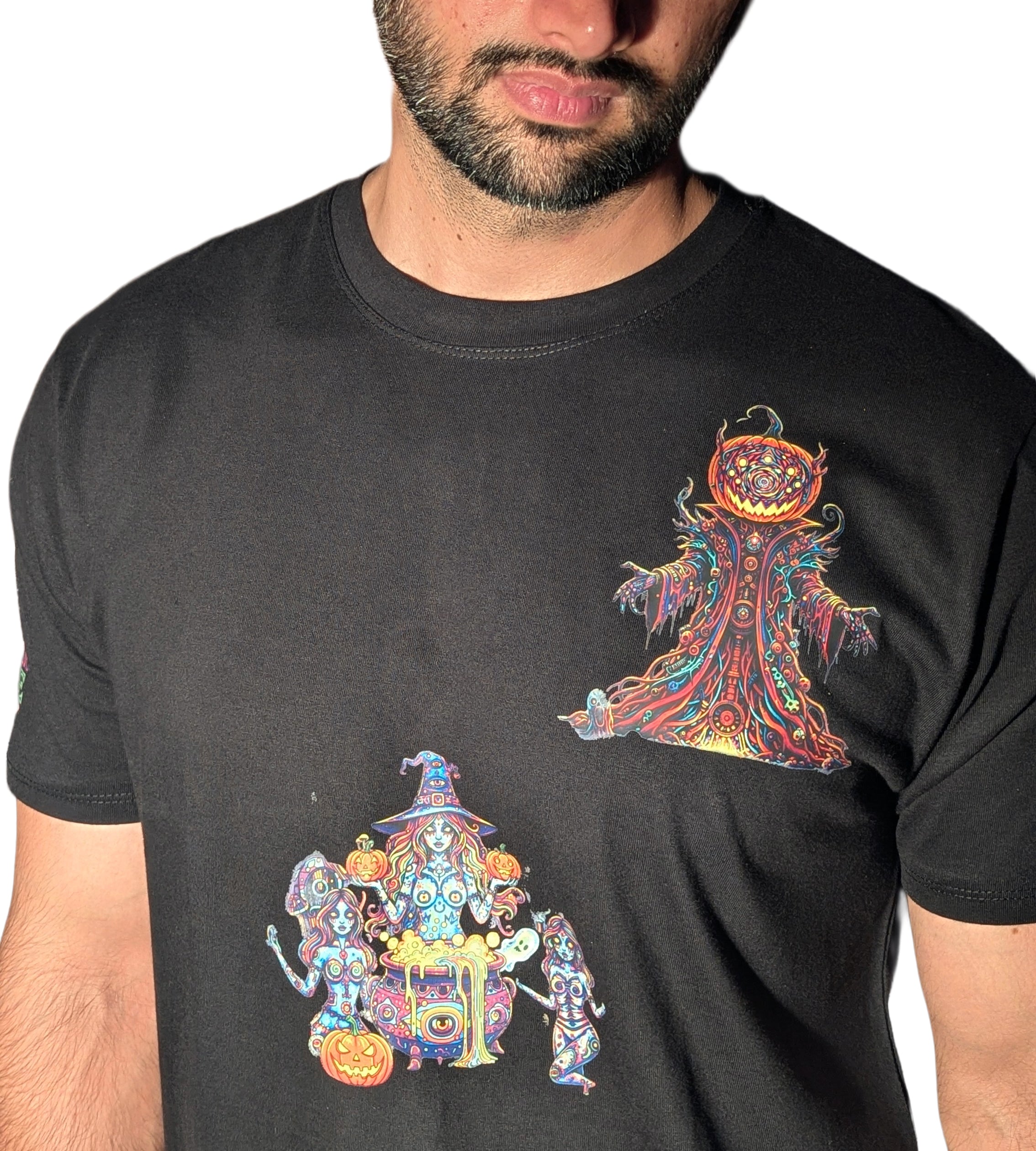 Psycho Halloween | RGB Reactive Bio-Washed Cotton T-Shirt | 210 GSM