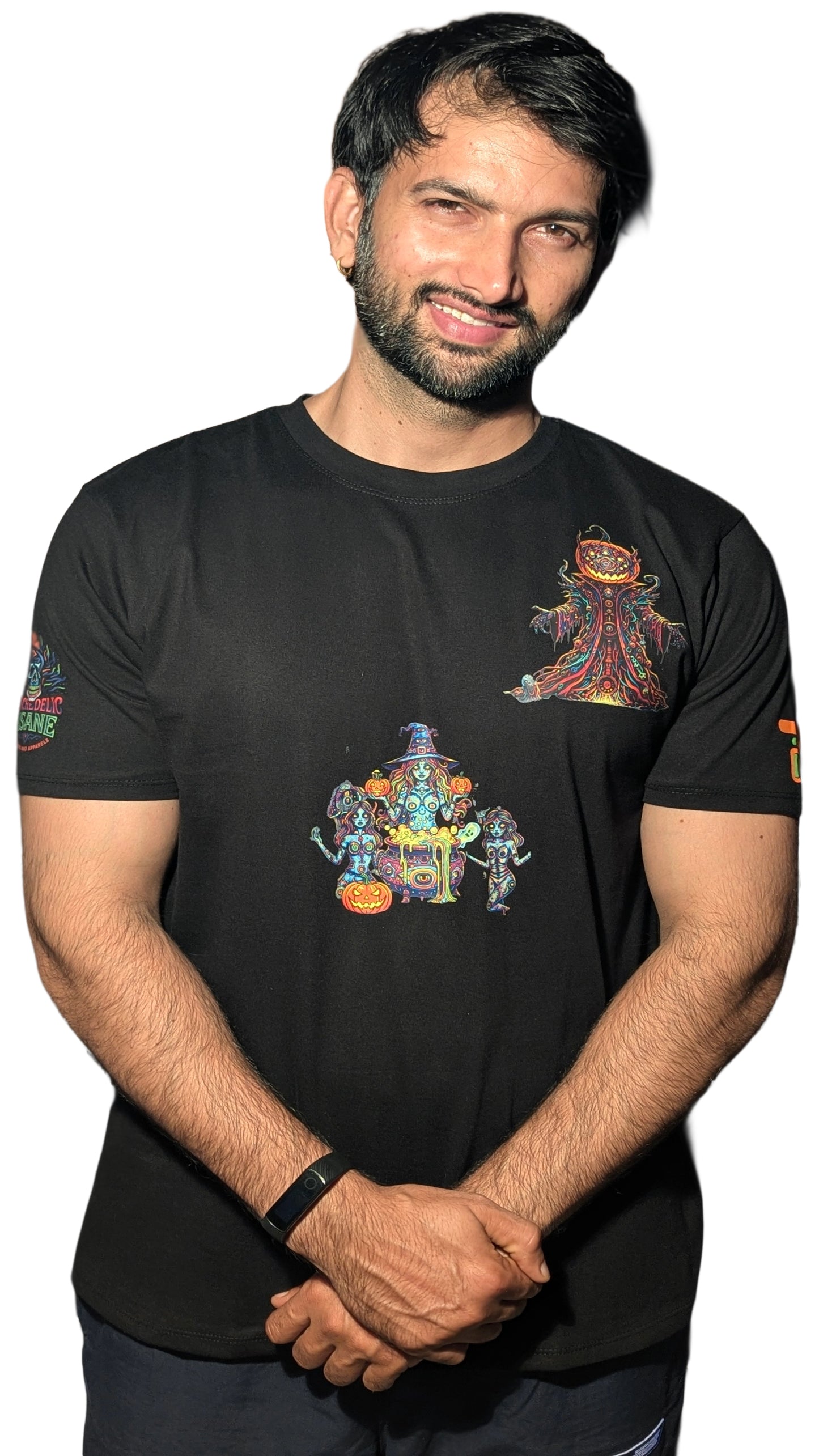 PSYCHO HALLOWEEN | RGB REACTIVE DESIGN | Bio-Washed COTTON | 210 GSM T-SHIRT