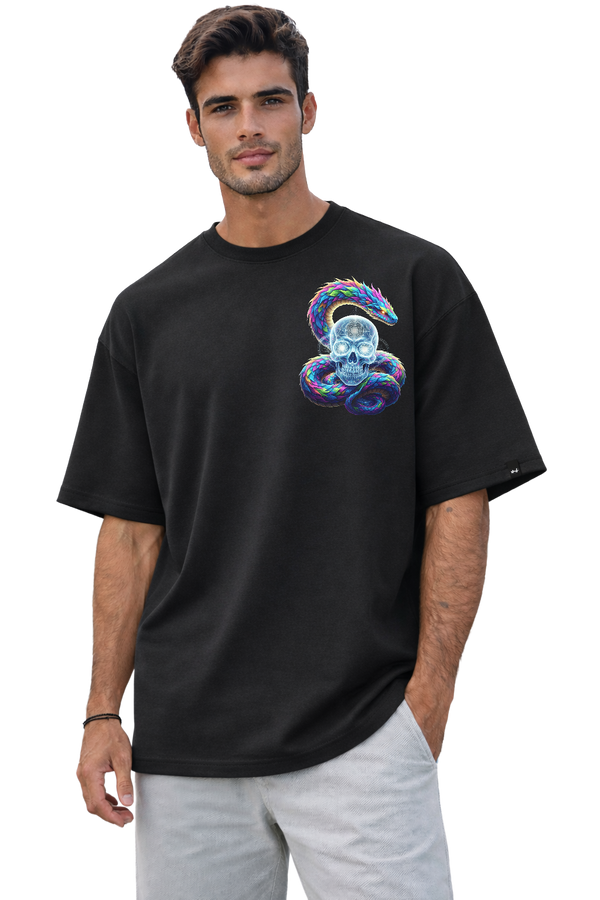 Serpent Wisdom | Psychedelic Snake Skull Graphic T-Shirt | 100% Cotton