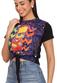 Trippy Barty | UV Reactive Cartoon Festival Crop Top