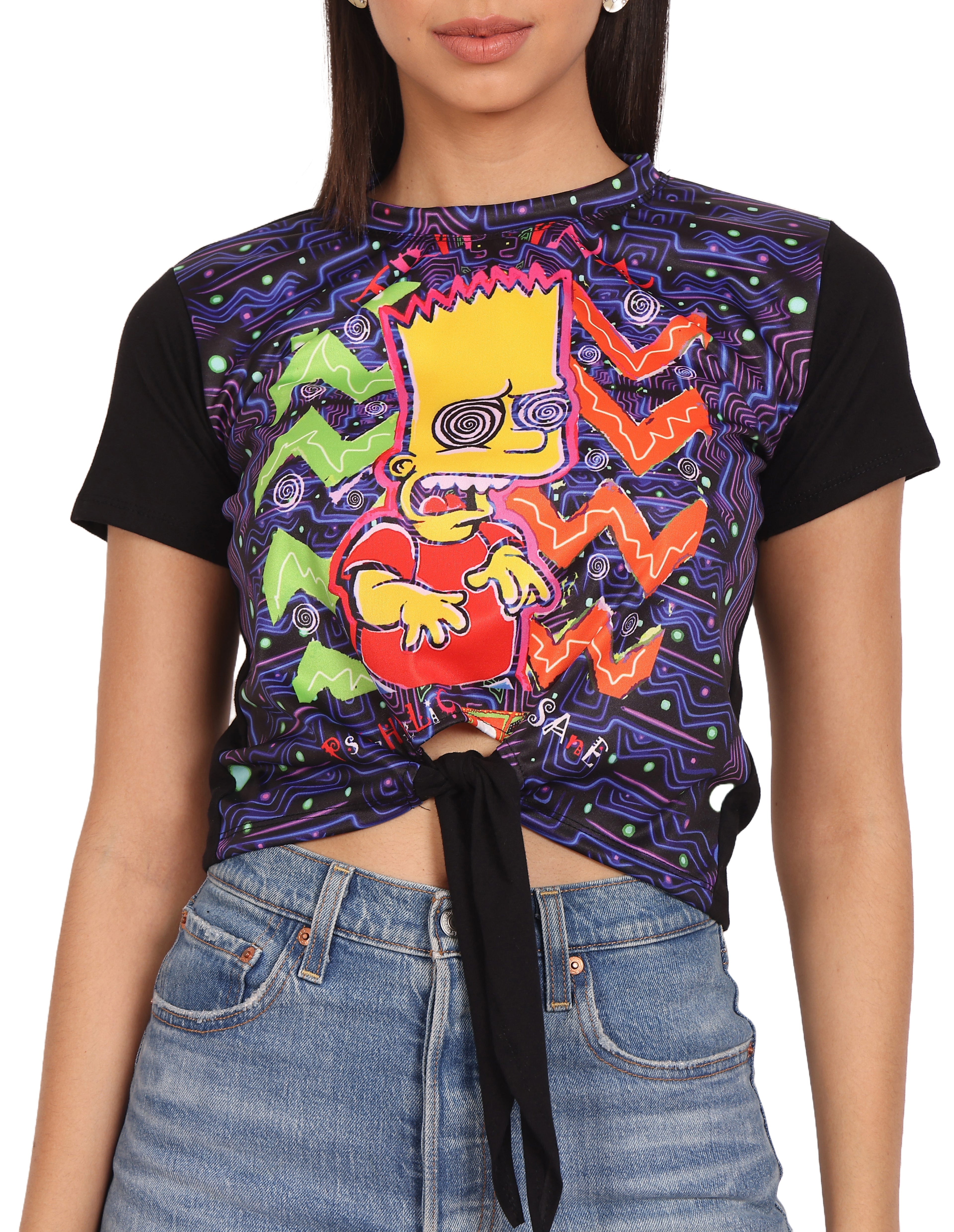 Trippy Barty | UV Reactive Cartoon Festival Crop Top