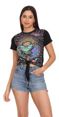 DJ Techno Alien | UV Reactive Crop Top | 210 GSM
