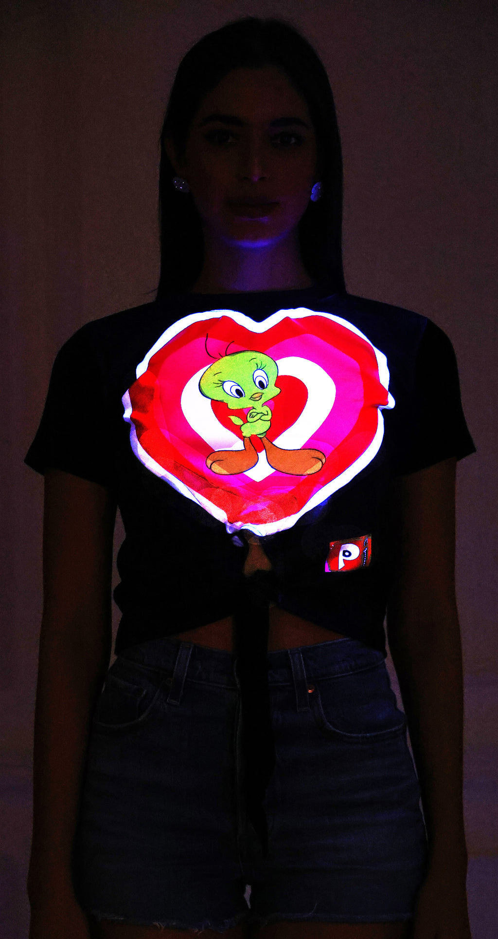 Tweety Love | UV Reactive Cute Cartoon Festival Crop Top