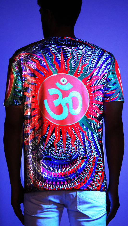 OM PORTAL | UV Reactive ART | ALL Over PRINT  | Exclusive T-SHIRT | 210 GSM
