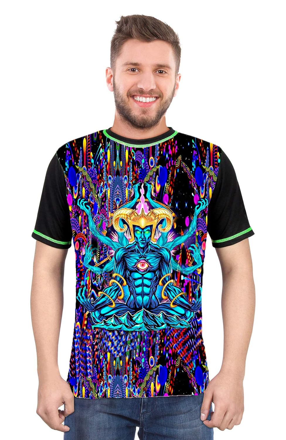 Psy God Meditation Portal | UV Reactive T-Shirt | 210 GSM