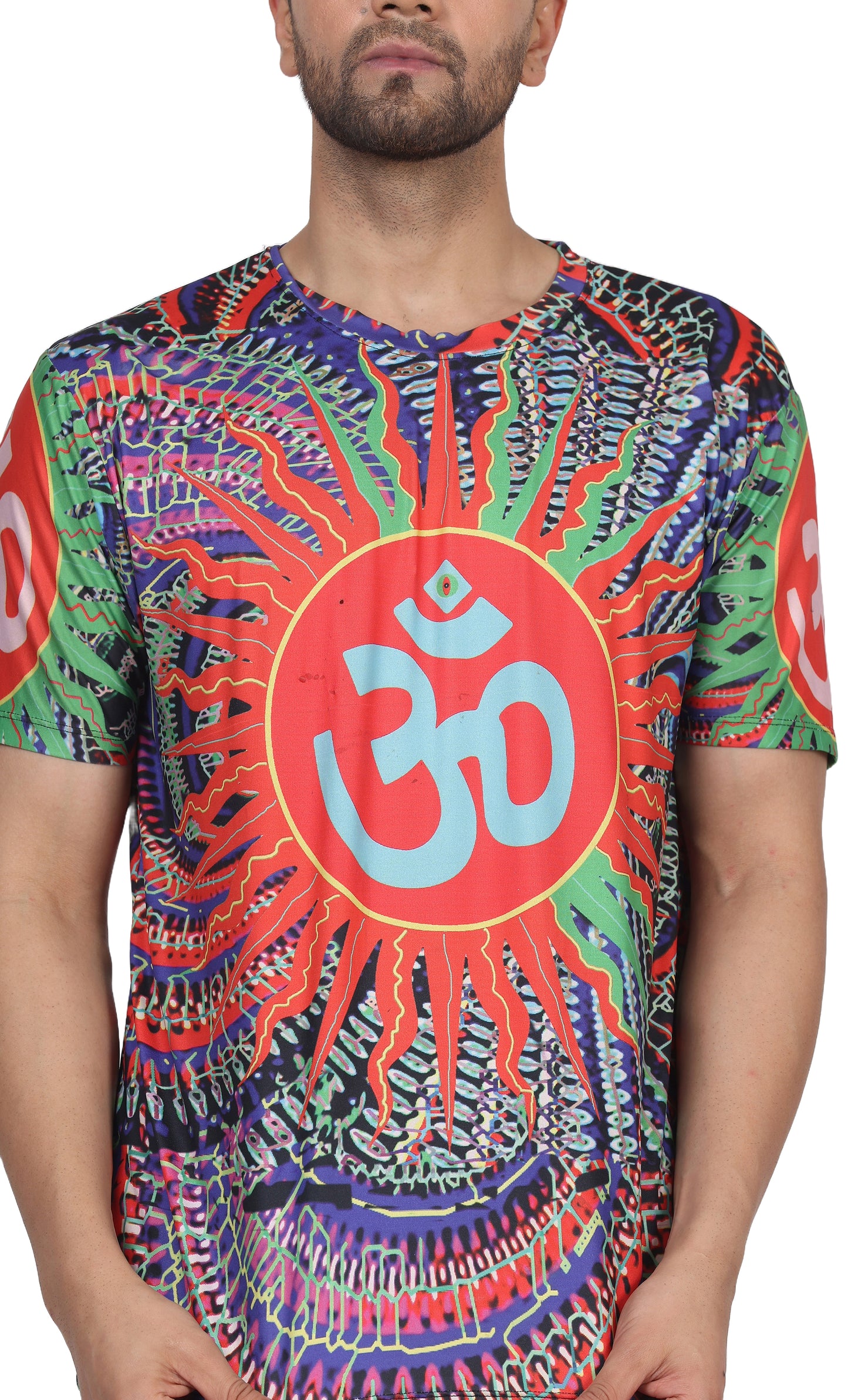 OM PORTAL | UV Reactive ART | ALL Over PRINT  | Exclusive T-SHIRT | 210 GSM