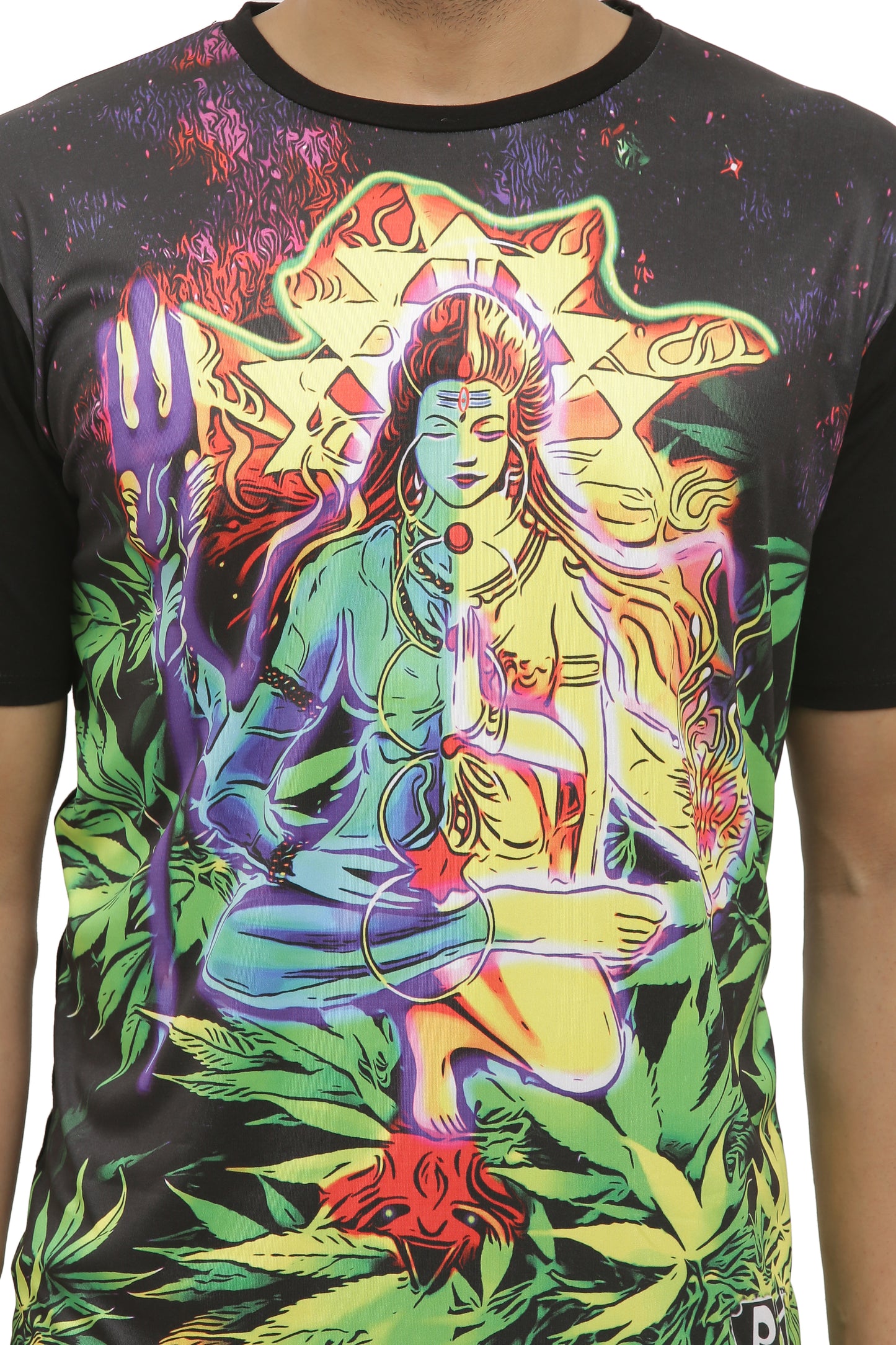 SHIV-SHAKTI NATURE | UV REACTIVE ART | SPIRITUAL JOURNEY T-SHIRT