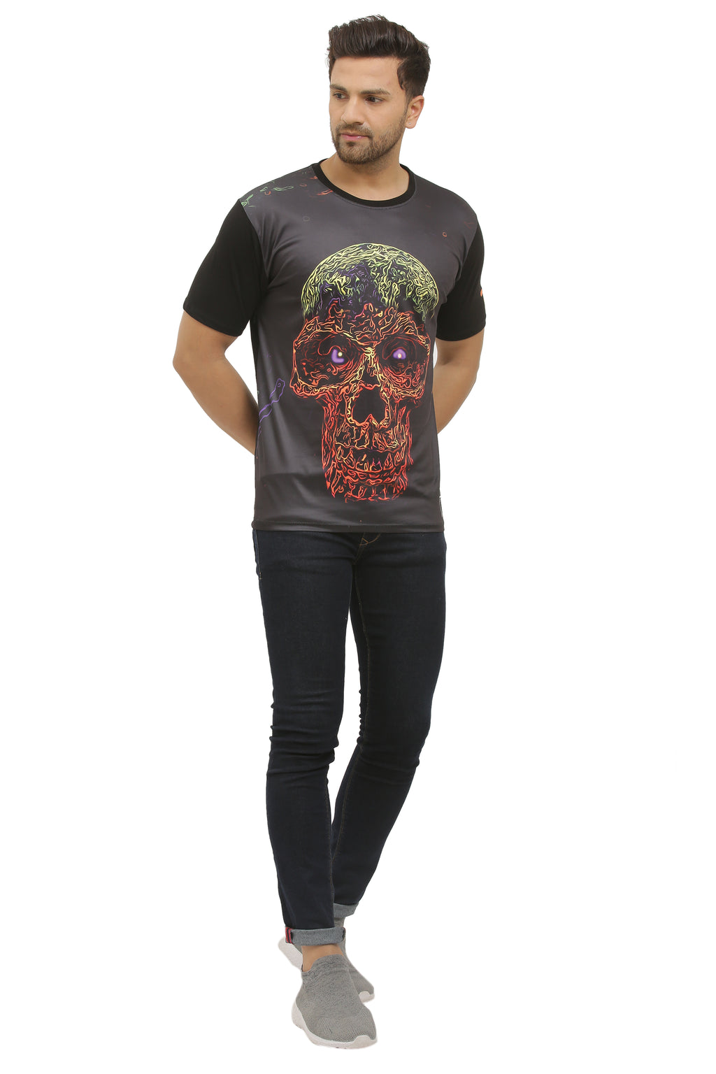 Insane Skull Art | UV Reactive Classy Fit T-Shirt | 210 GSM
