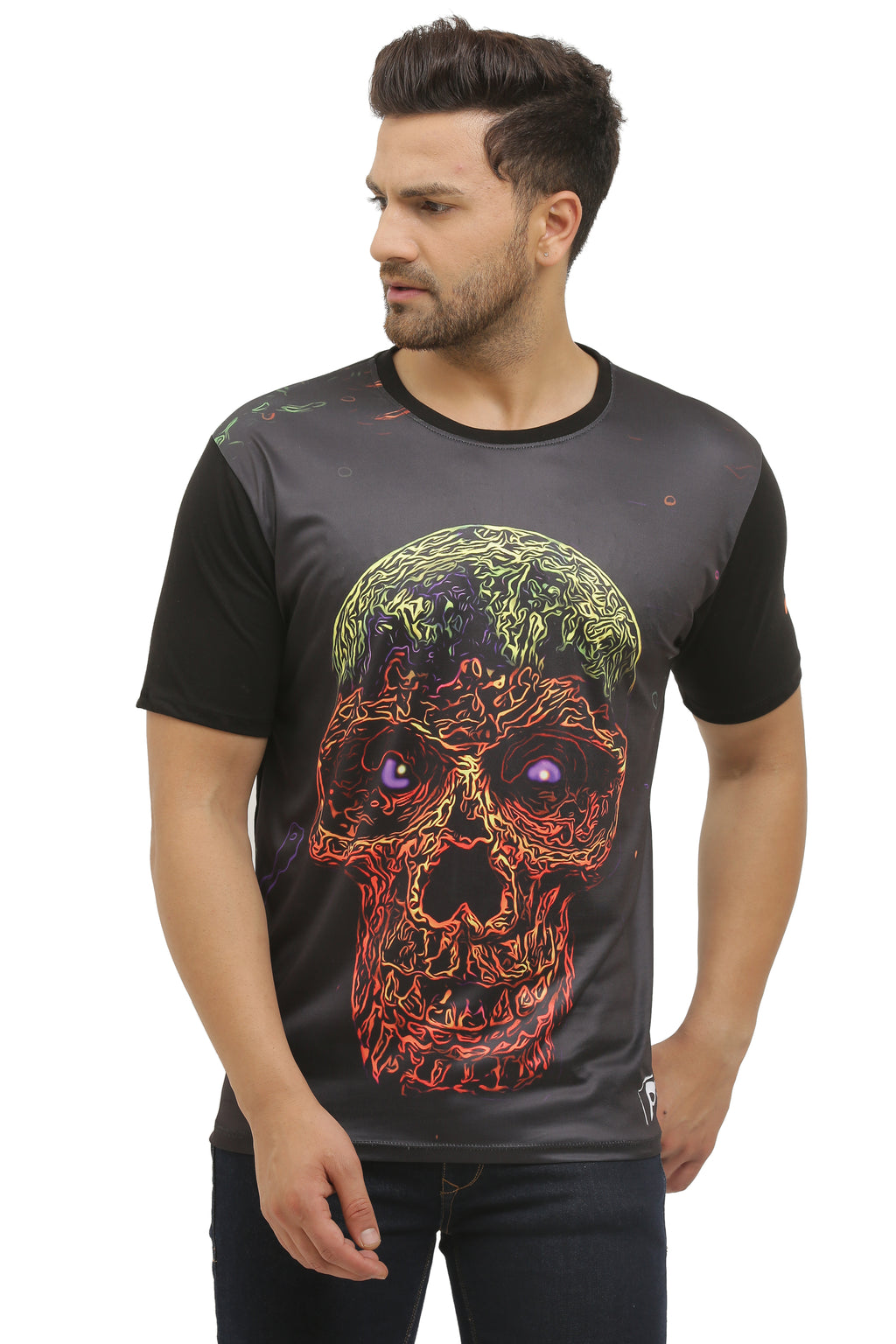 Insane Skull Art | UV Reactive Classy Fit T-Shirt | 210 GSM
