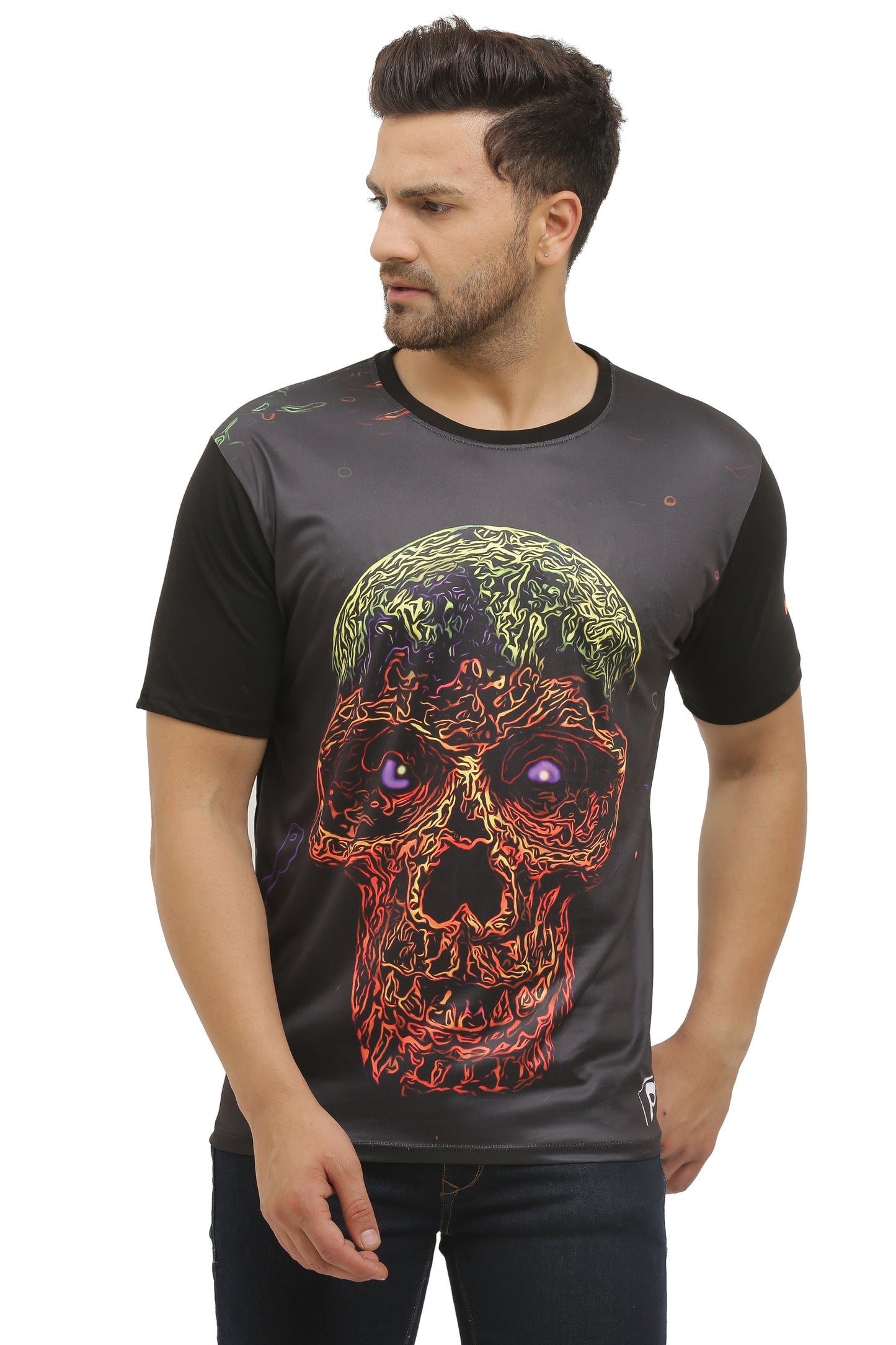 INSANE SKULL ART | Classy Fit | UV Reactive T-SHIRT | 210 GSM