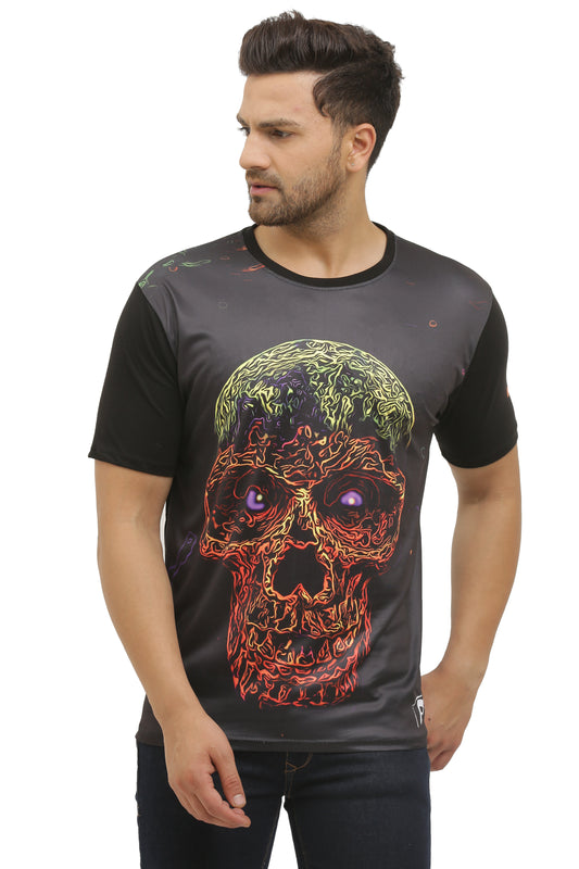 INSANE SKULL ART | Classy Fit | UV Reactive T-SHIRT | 210 GSM