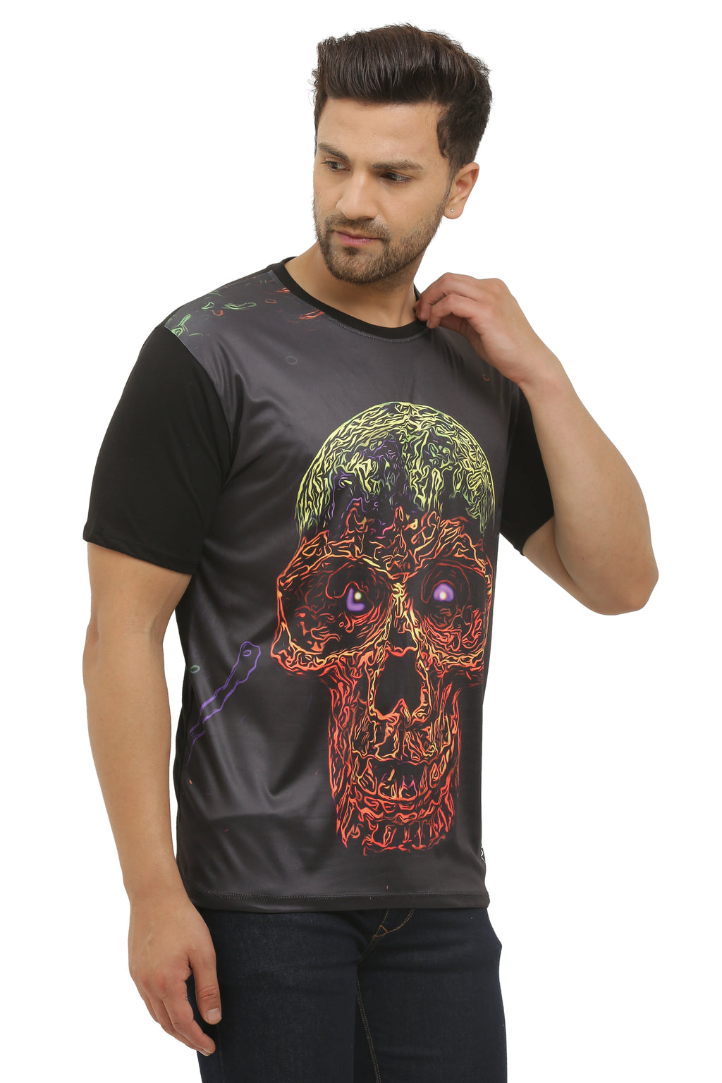 Insane Skull Art | UV Reactive Classy Fit T-Shirt | 210 GSM