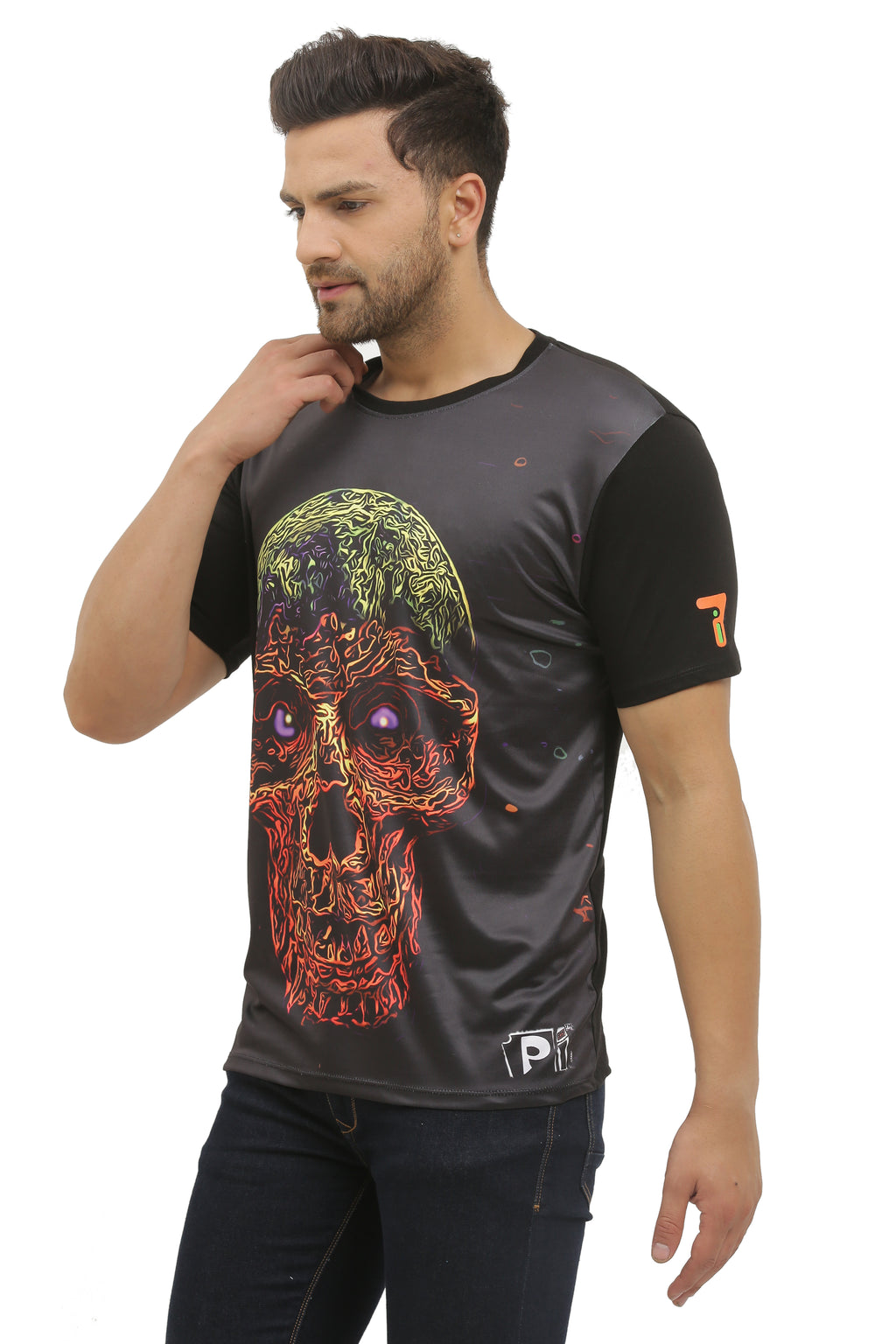 Insane Skull Art | UV Reactive Classy Fit T-Shirt | 210 GSM