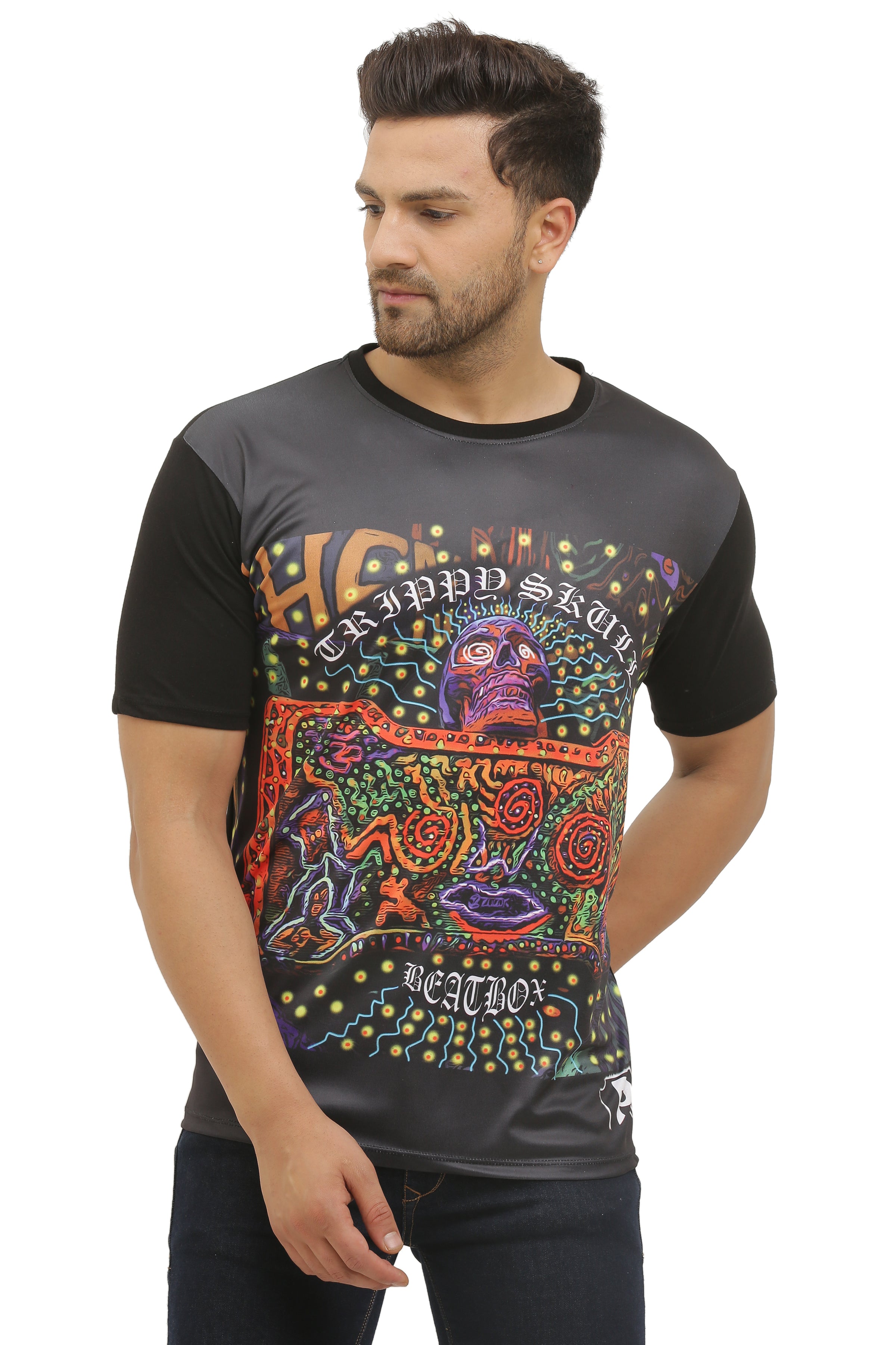 Psy Skull Beat Box | Classy Fit T-Shirt | 210 GSM