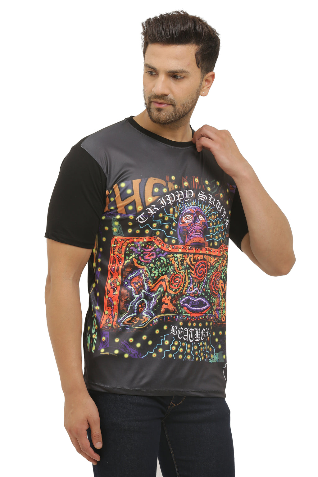 Psy Skull Beat Box | Classy Fit T-Shirt | 210 GSM