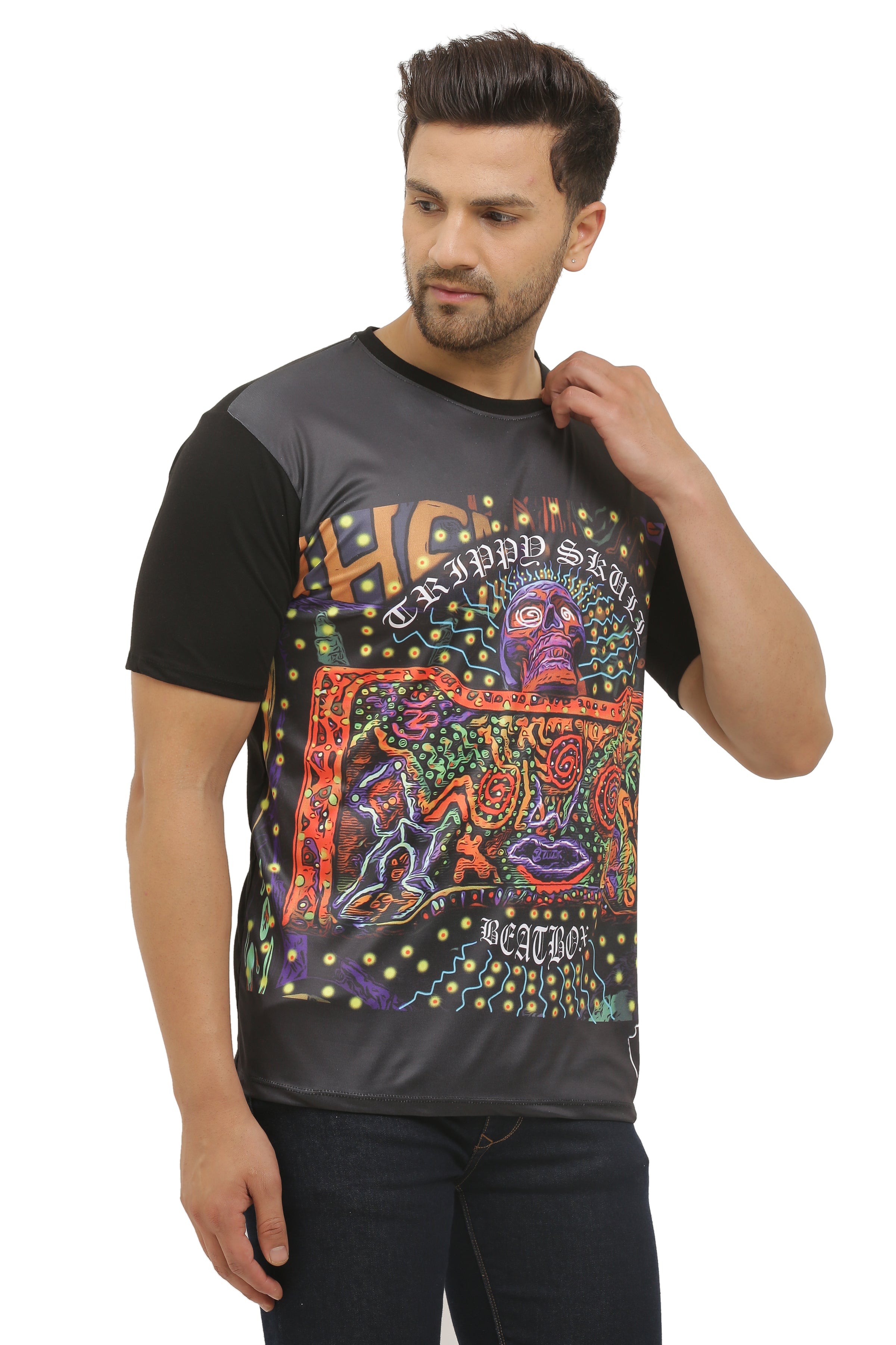 Psy Skull Beat Box | Classy Fit T-Shirt | 210 GSM