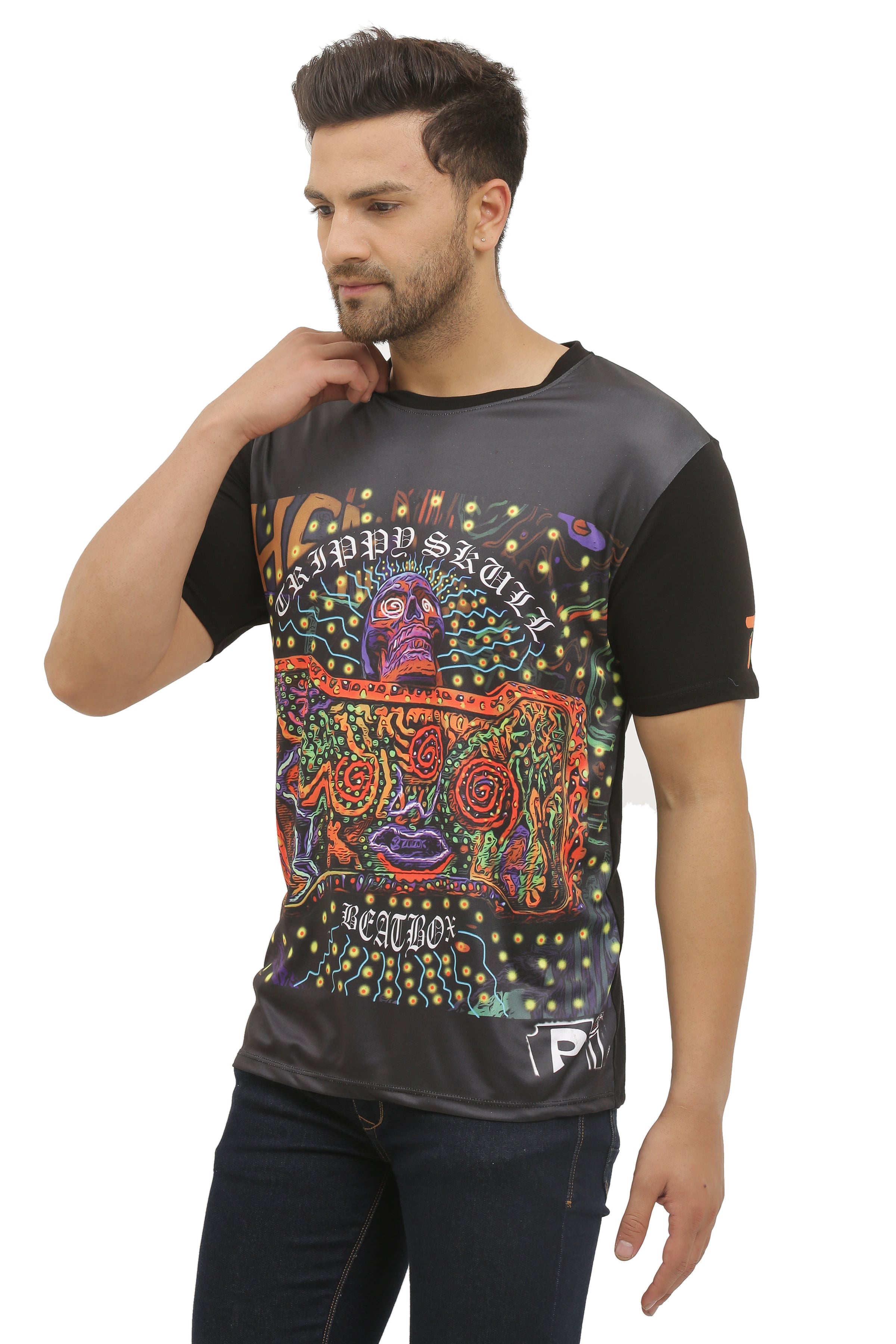 Psy Skull Beat Box | Classy Fit T-Shirt | 210 GSM