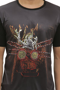 Psy Fire Energy Portal | UV Glow Design T-Shirt | 210 GSM