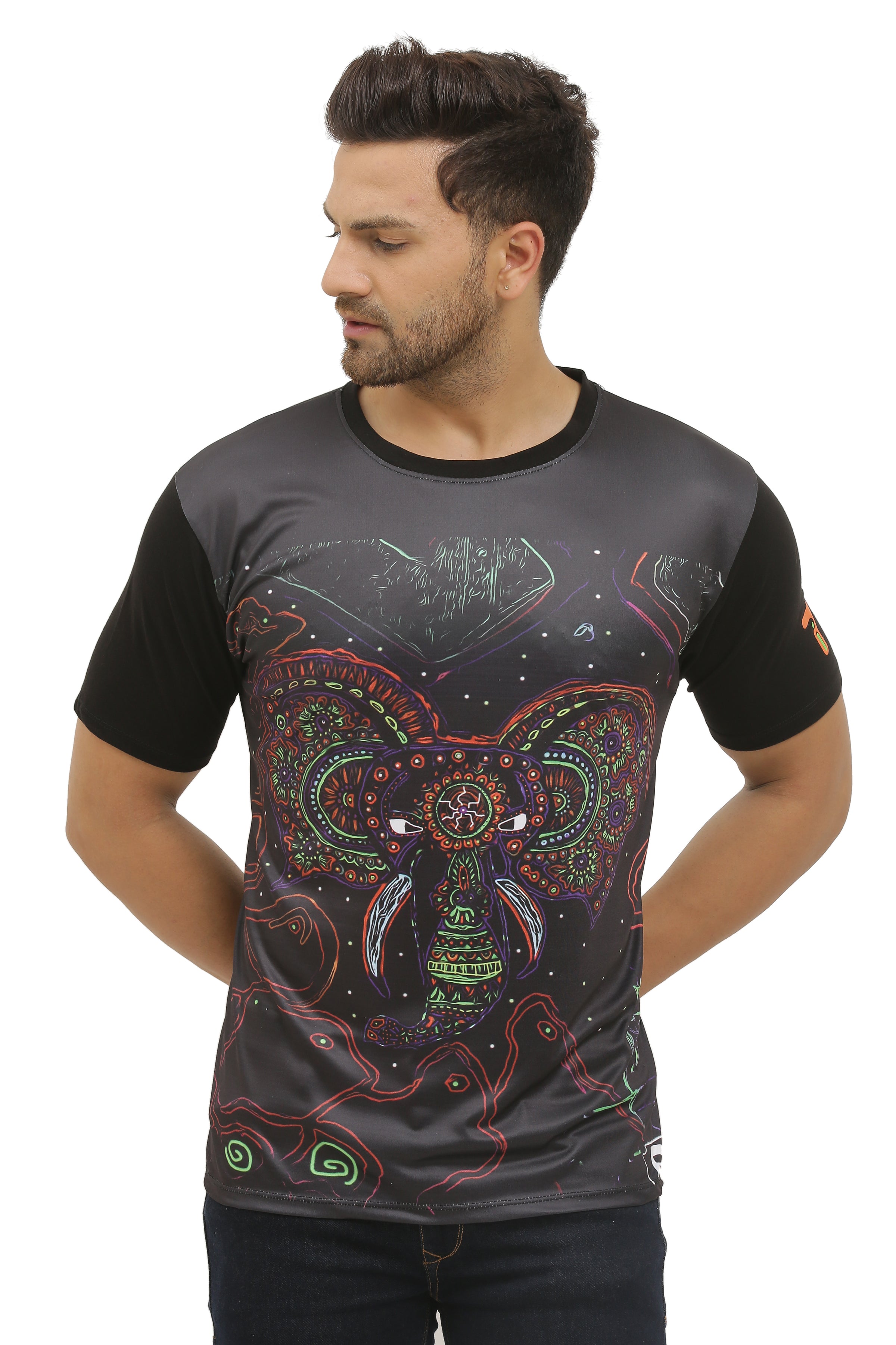 Dayana Ganesha Portal | UV Reactive Festival T-Shirt | 210 GSM