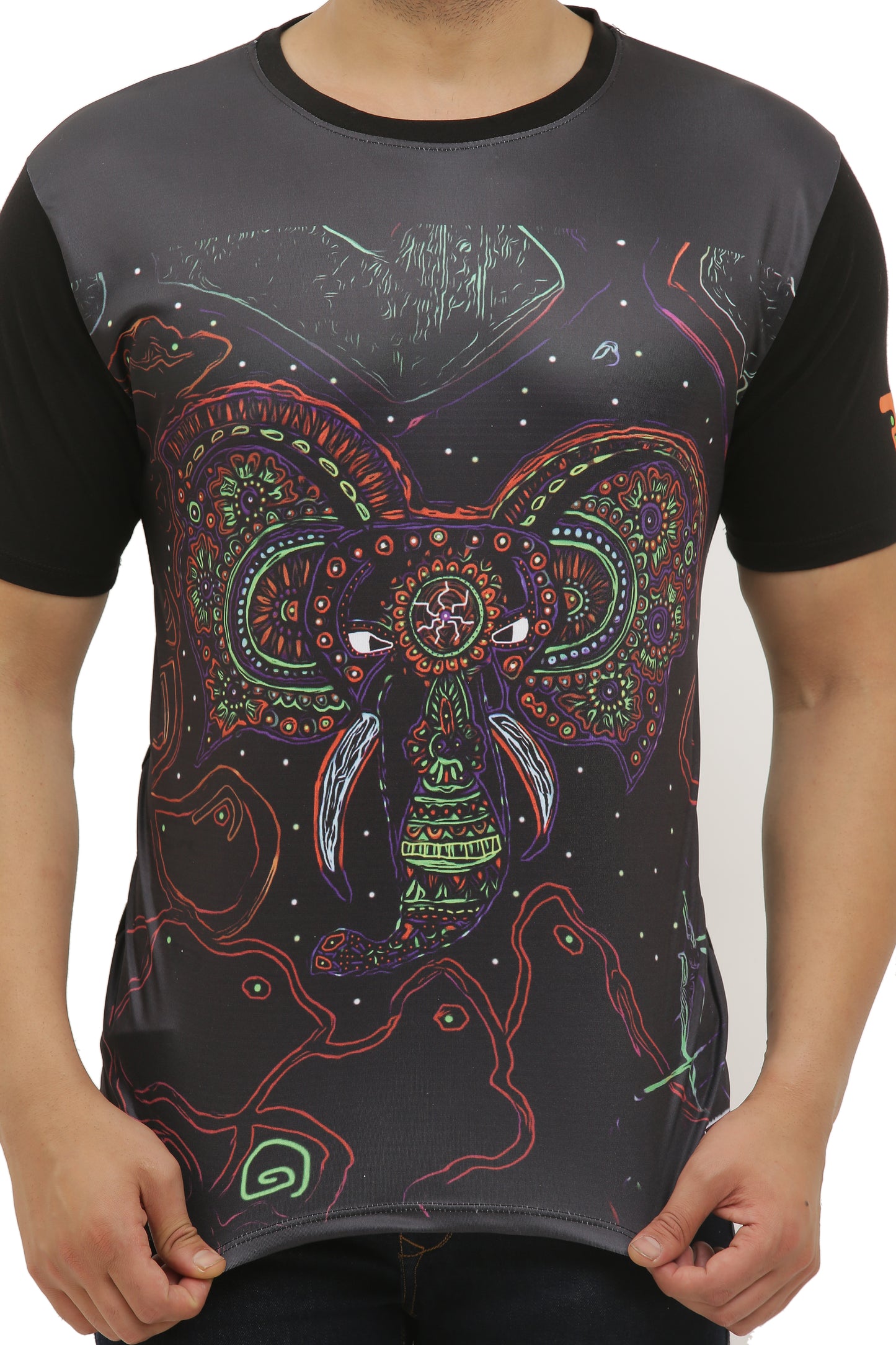 DAYANA GANESHA-PORTAL |  UV REACTIVE ART  | FESTIVAL EDITION  |  T-SHIRT | 210 GSM