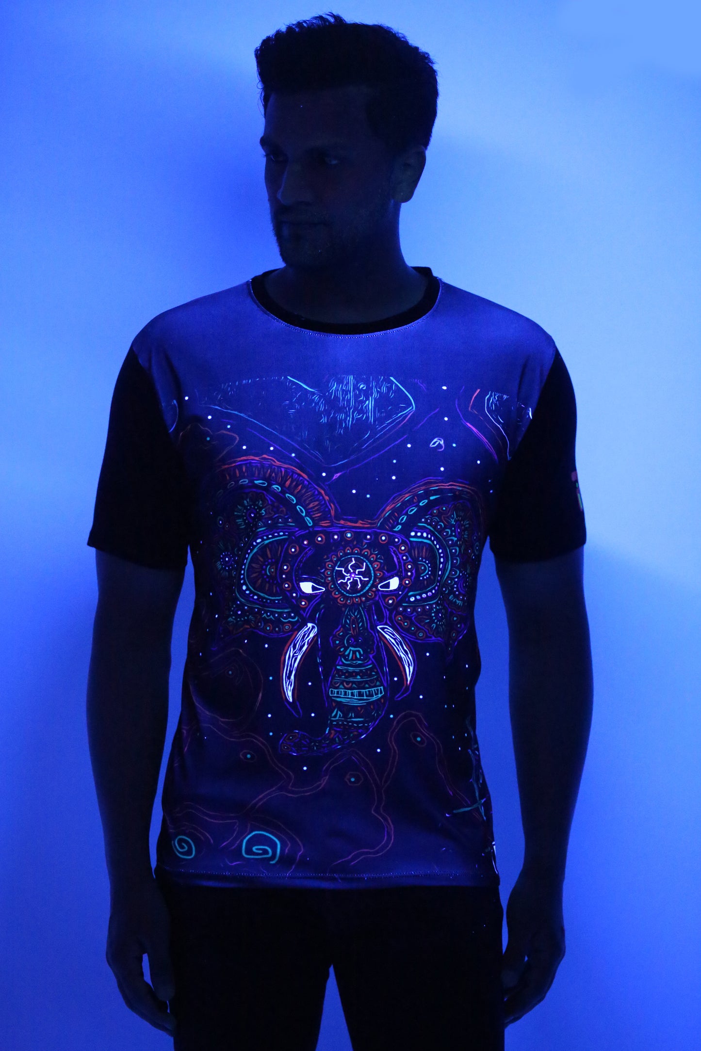 DAYANA GANESHA-PORTAL |  UV REACTIVE ART  | FESTIVAL EDITION  |  T-SHIRT | 210 GSM
