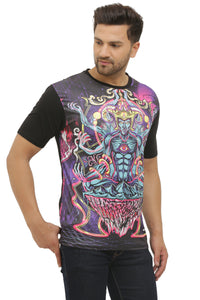 Shiva Anger Meditation | UV Reactive Art T-Shirt | 210 GSM