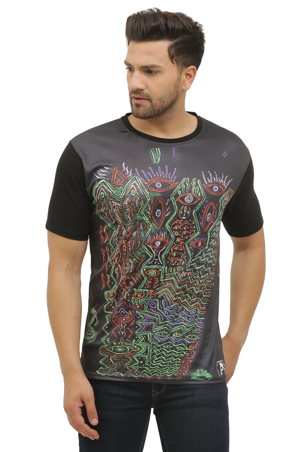 Psy Insane Space Art | UV Reactive T-Shirt | 210 GSM