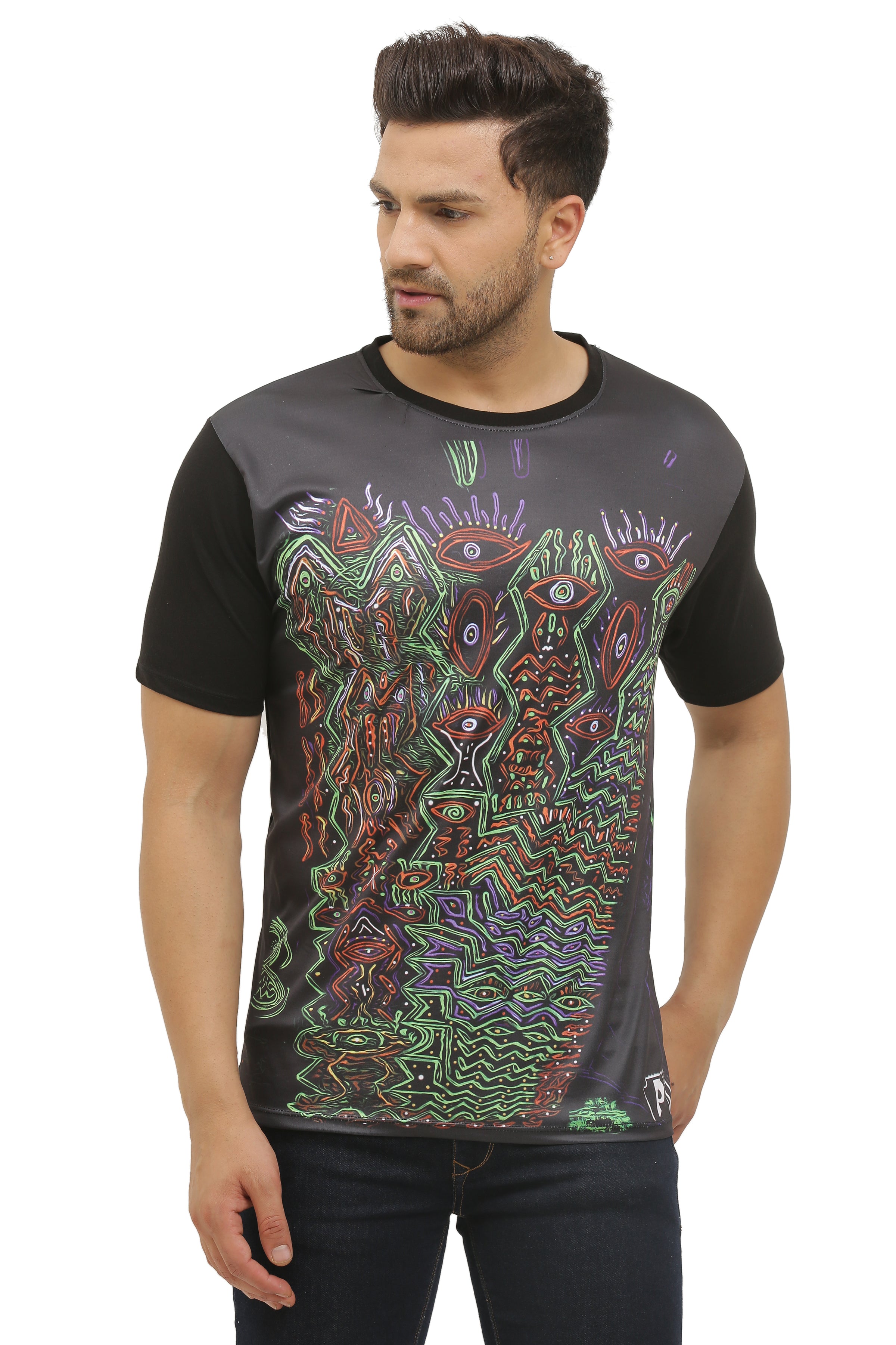 Psy Insane Space Art | UV Reactive T-Shirt | 210 GSM