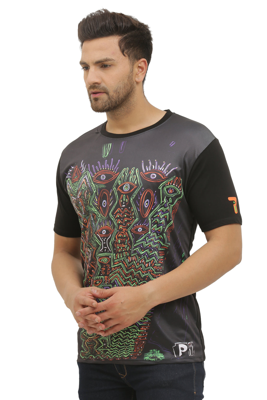 Psy Insane Space Art | UV Reactive T-Shirt | 210 GSM