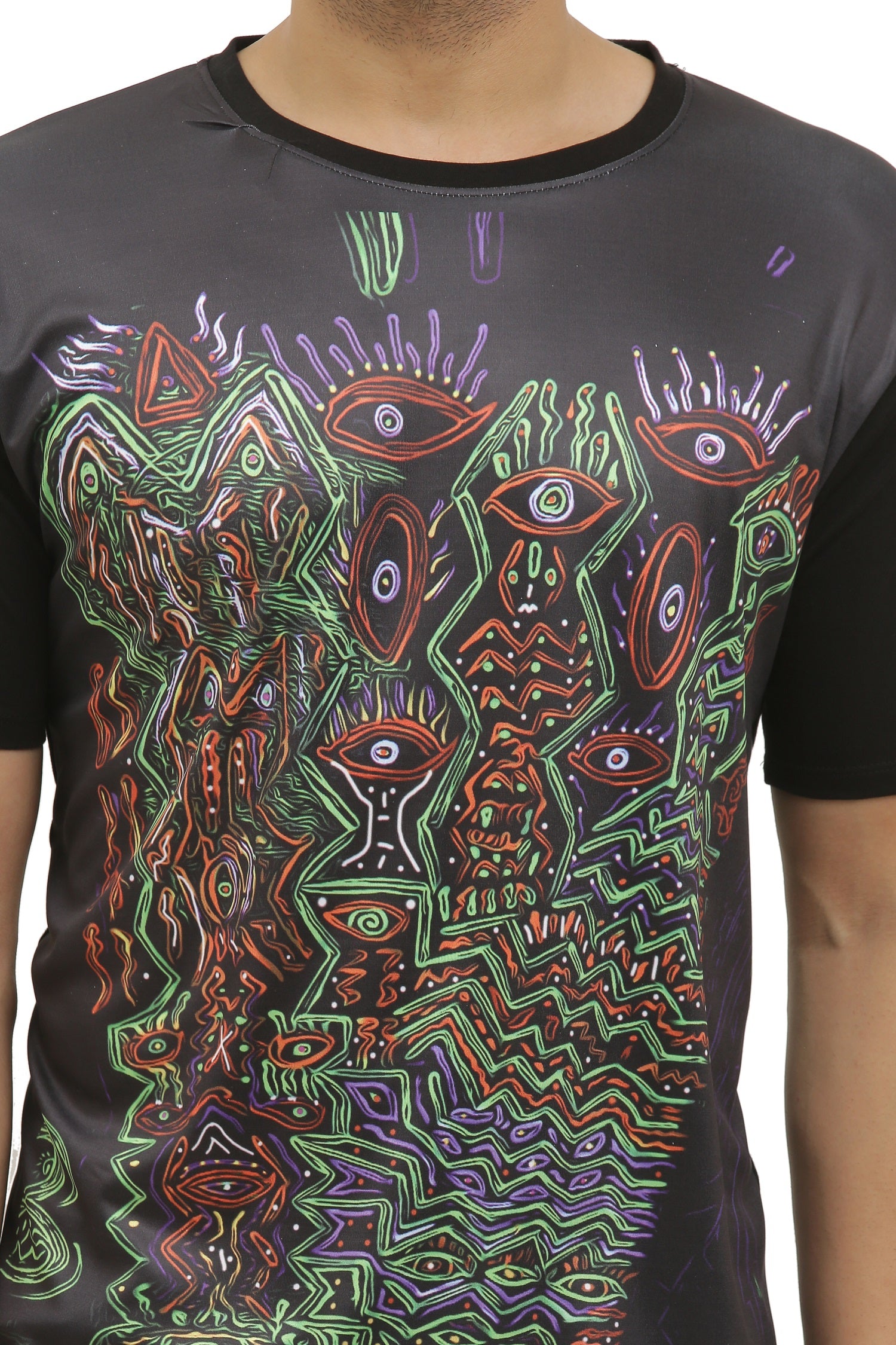 Psy Insane Space Art | UV Reactive T-Shirt | 210 GSM