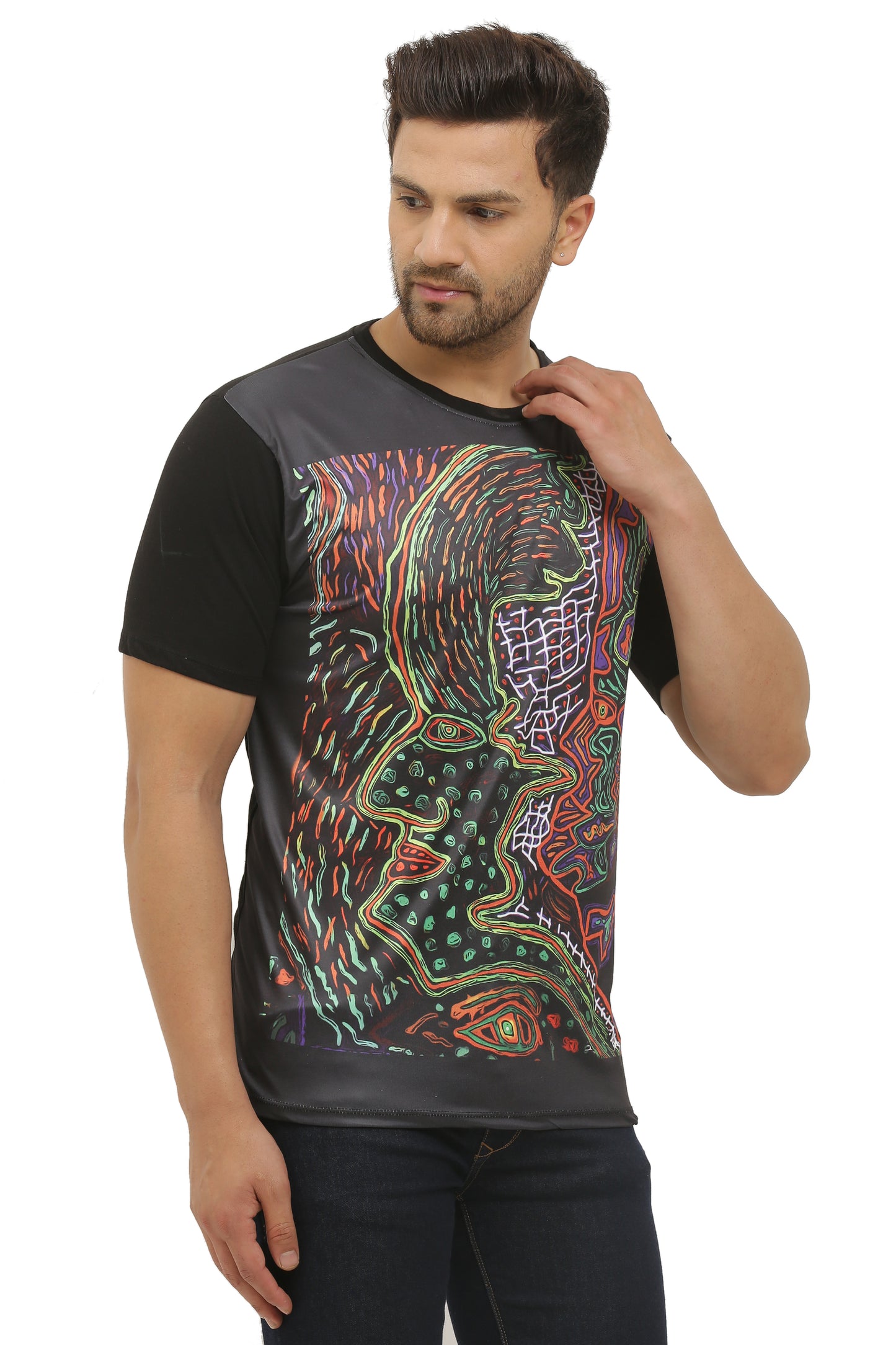 SHAMANIC SACRED FACES | UV Reactive Art | 210 GSM