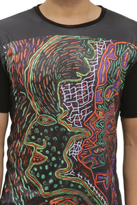 Shamanic Sacred Faces | UV Reactive Art T-Shirt | 210 GSM