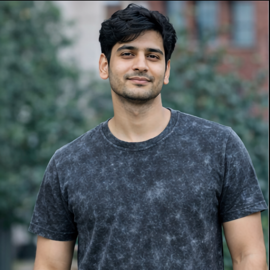 210 GSM Cotton Acid Wash T-Shirt | Vintage Plain Tee | UVFIED