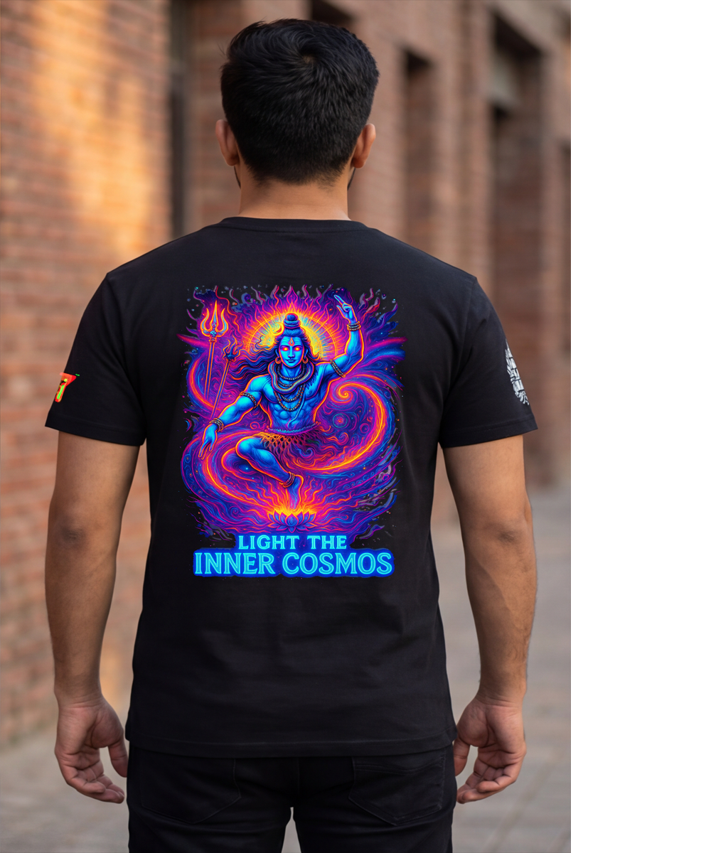 Shiva Cosmos | RGB Reactive Bio-Washed Cotton T-Shirt | 210 GSM